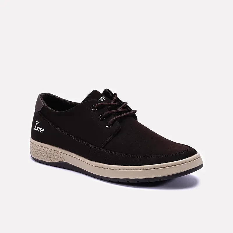 Tapered Heel Cup Sneaker Shoes Brown 0120523