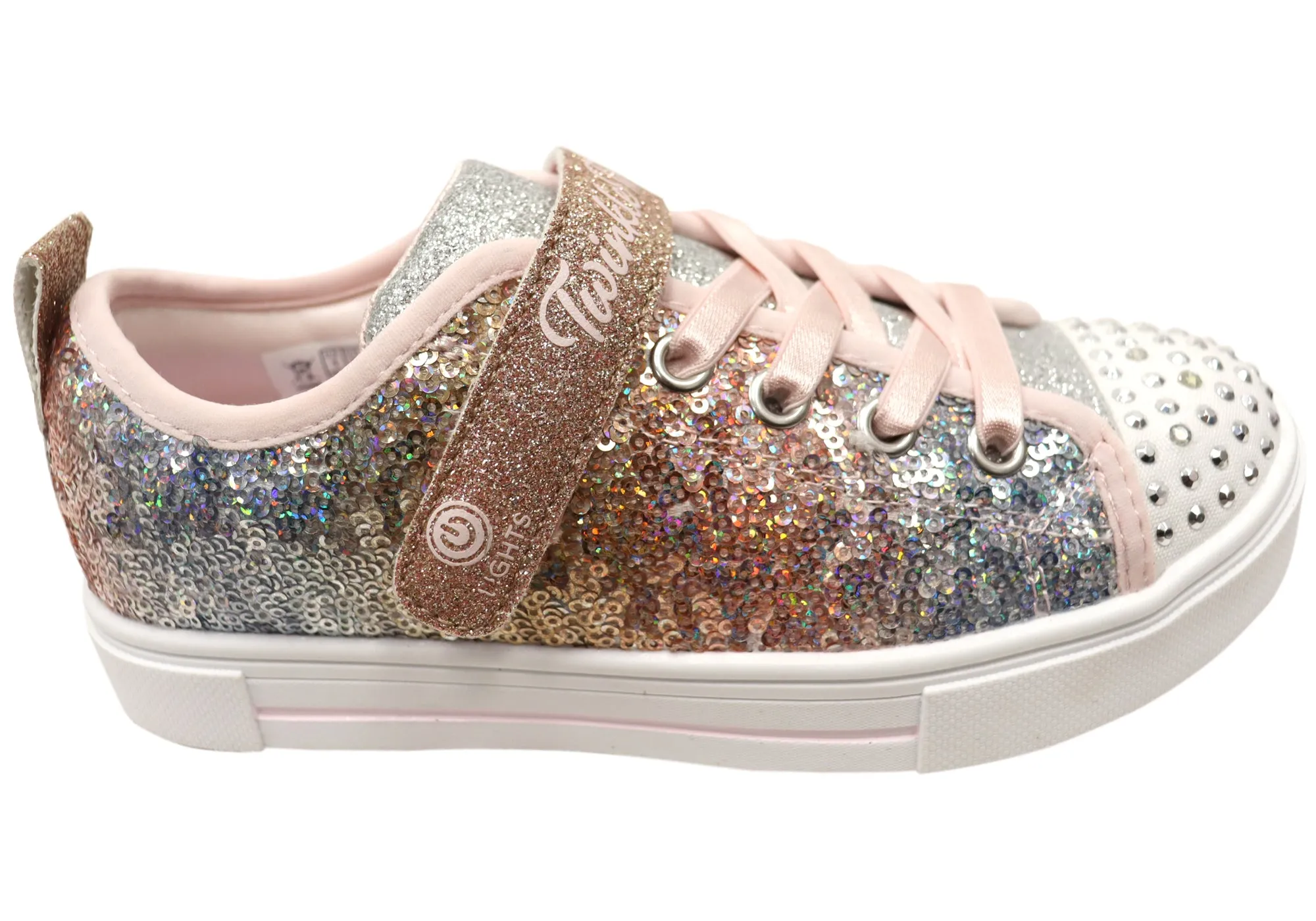 Dynamic Fit Lacing Phylon Midsole Skechers Kids S Lights Twinkle Sparks Sequin Flash Light Up Shoes
