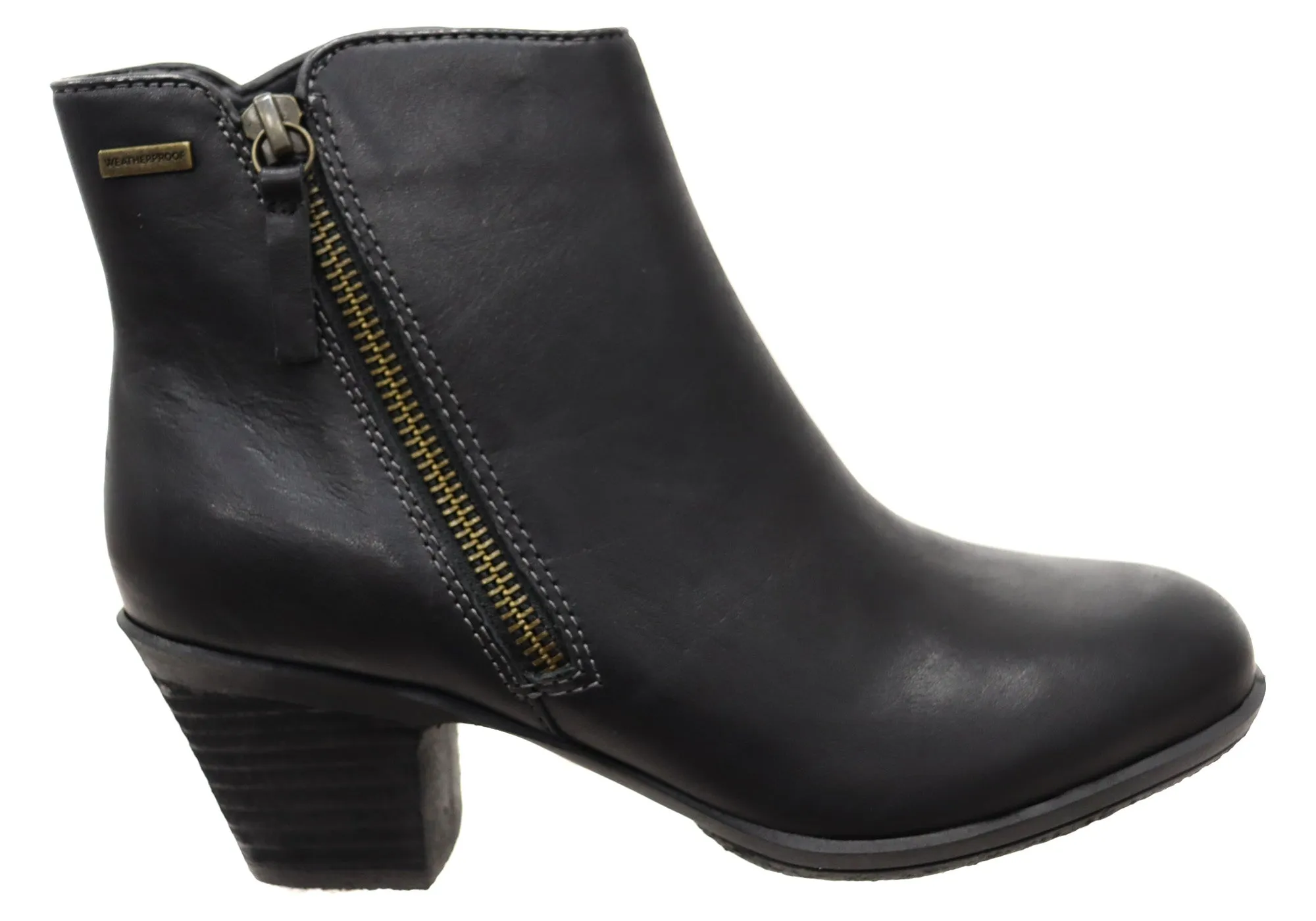 Comfortiva Barras Womens Comfortable Leather Mid Heel Ankle Boots CushionedSole
