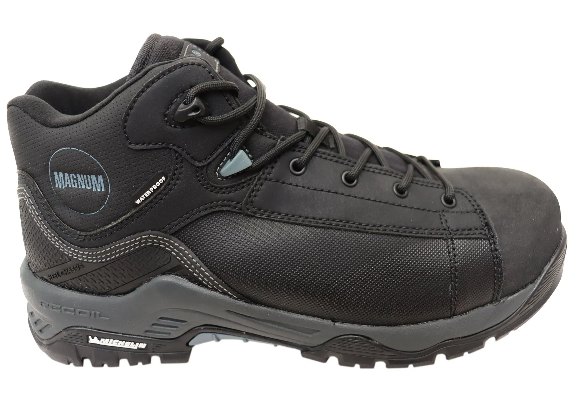 Magnum Mens Comfortable RX Mid Composite Toe Safety Boots Quick Drying Urban Commute Elastic Goring