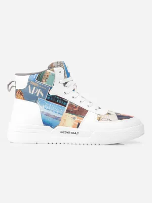 Men's White Graphic Print  Sneakers IX6018 Classic sneakers Full Cushion