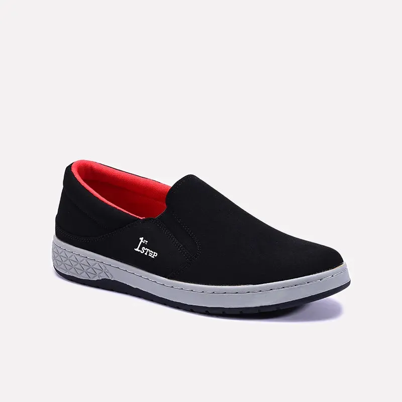 Slim Build High Traction Grip Vibe Black Slip On Sneakers 0120487