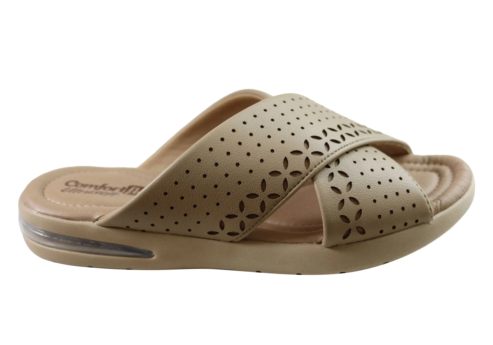Comfortflex Flora Womens Comfortable Slides Sandals Made In Brazil Comfortable For All-Day Wear Comfortable Vacation Shoes