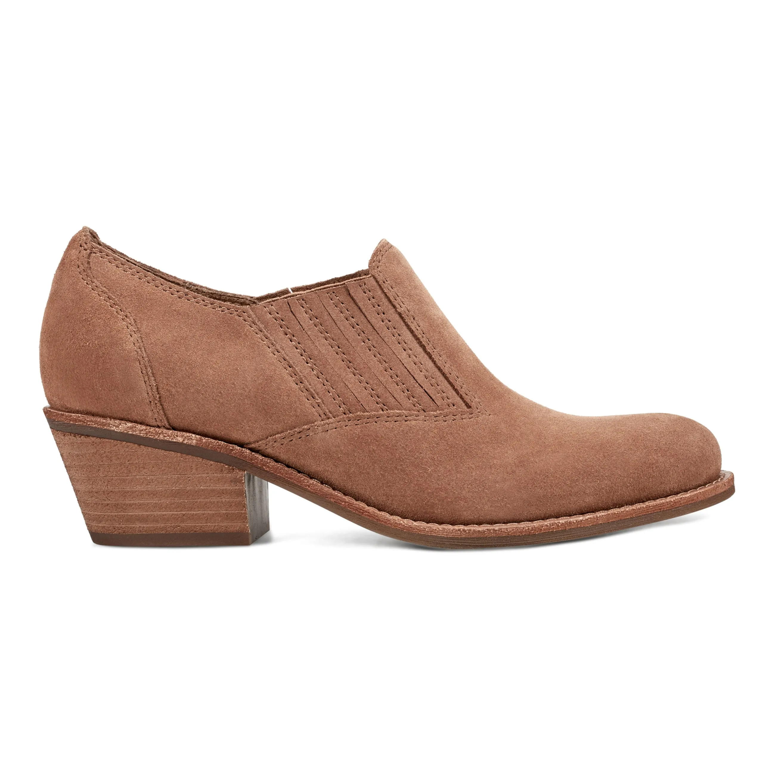 Stretch Fabric Work Commute Jalin Block Heel Slip-on Casual Booties