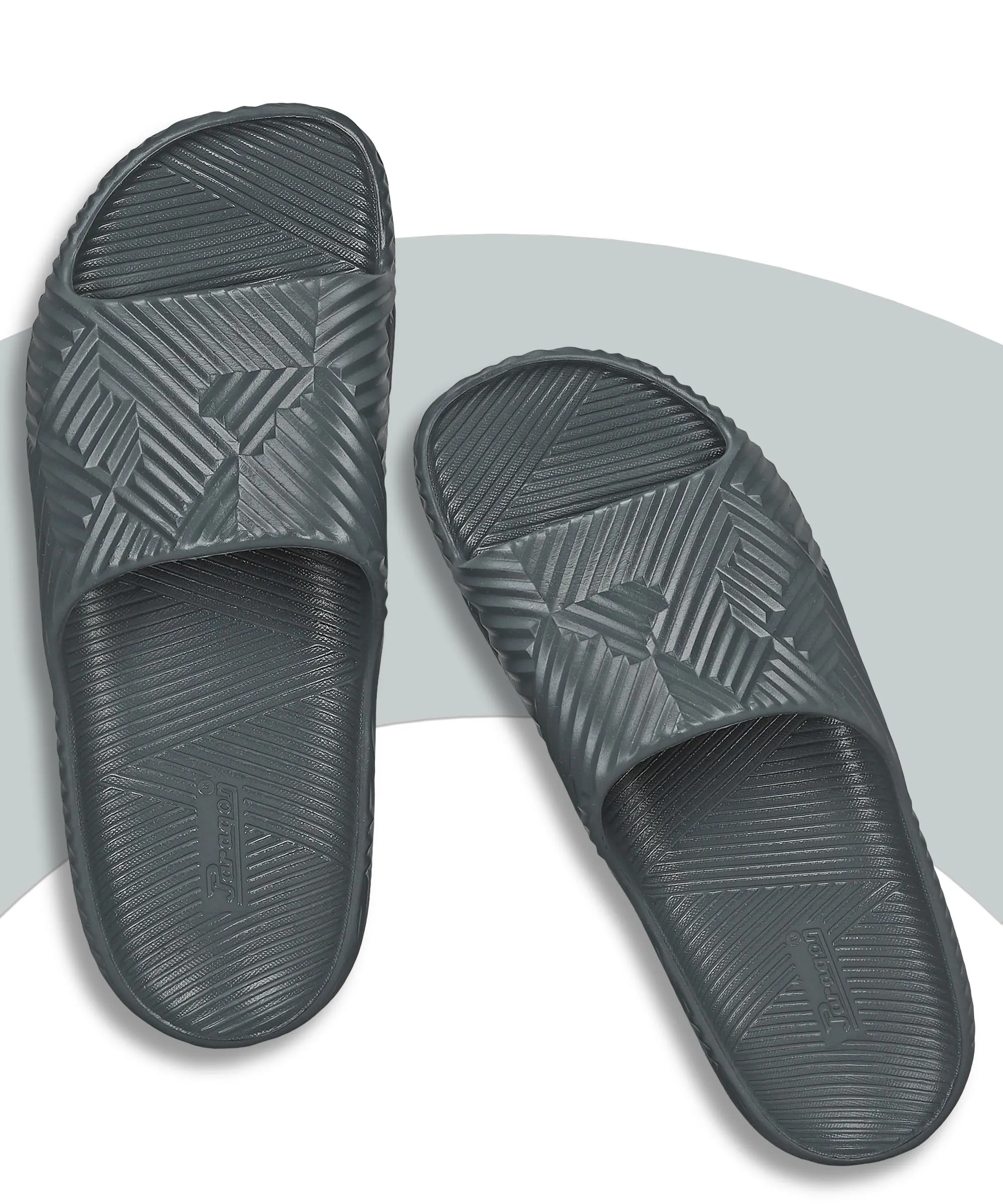 Paragon EVK10924G Men's Waterproof Grey Sliders with Comfortable Sole Odorless Classic