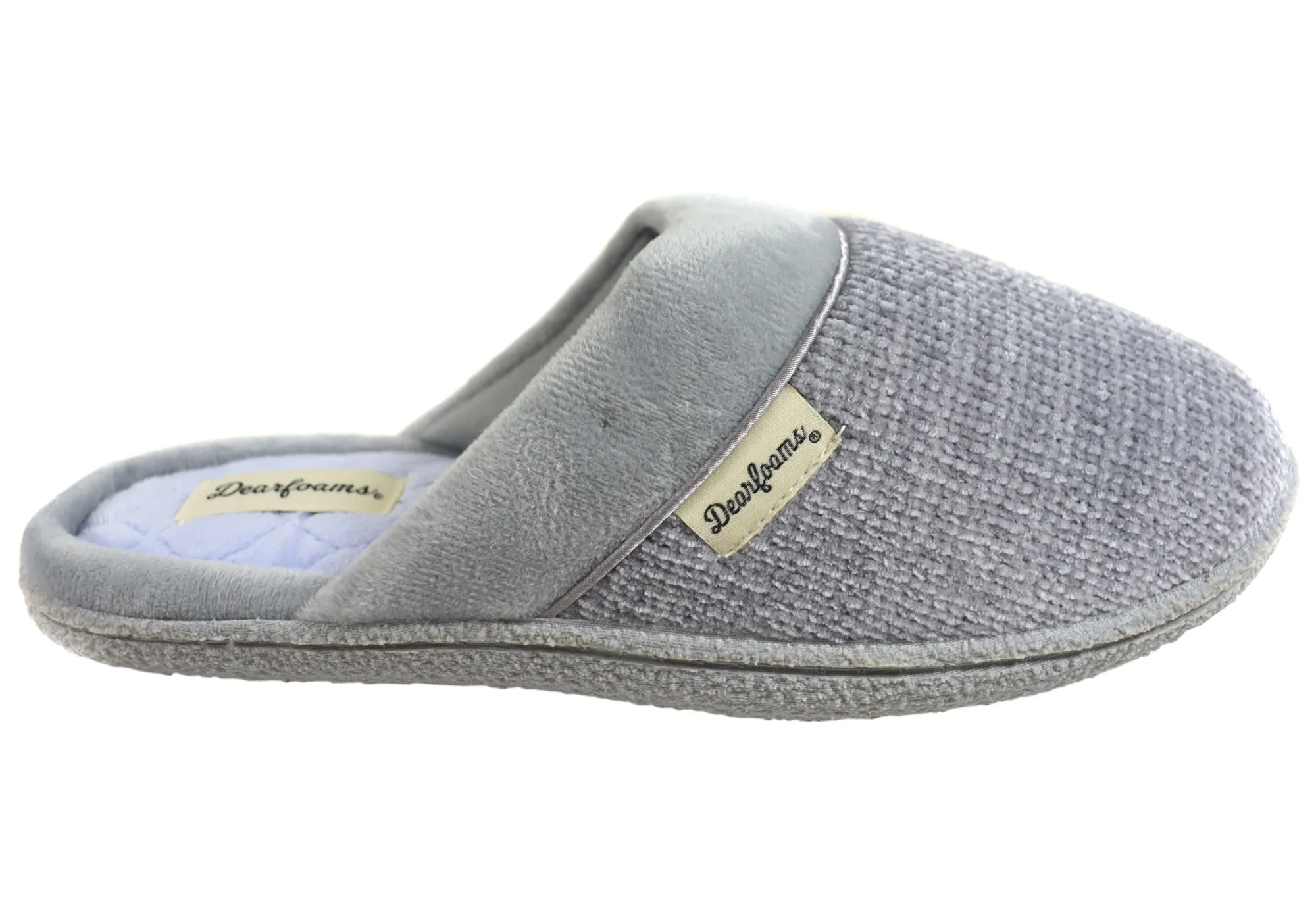 Dearfoams Womens Samantha Chenille Closed Toe Scuff Slippers Comfortable Stride Durable Construction