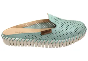Seamless Design Bottero Holland Womens Comfort Leather Closed Toe Open Back Mules