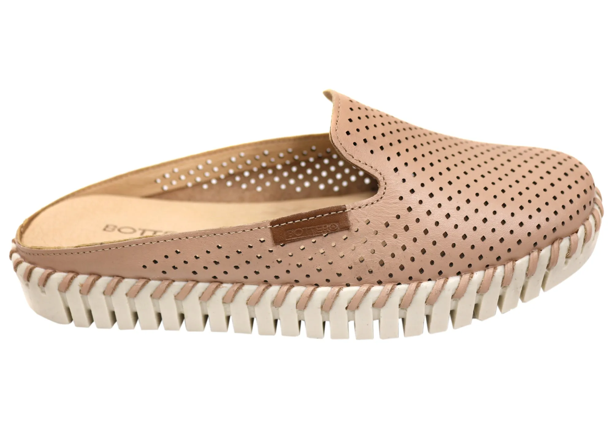 Bottero Holland Womens Comfort Leather Closed Toe Open Back Mules All Day Travel Unisex style