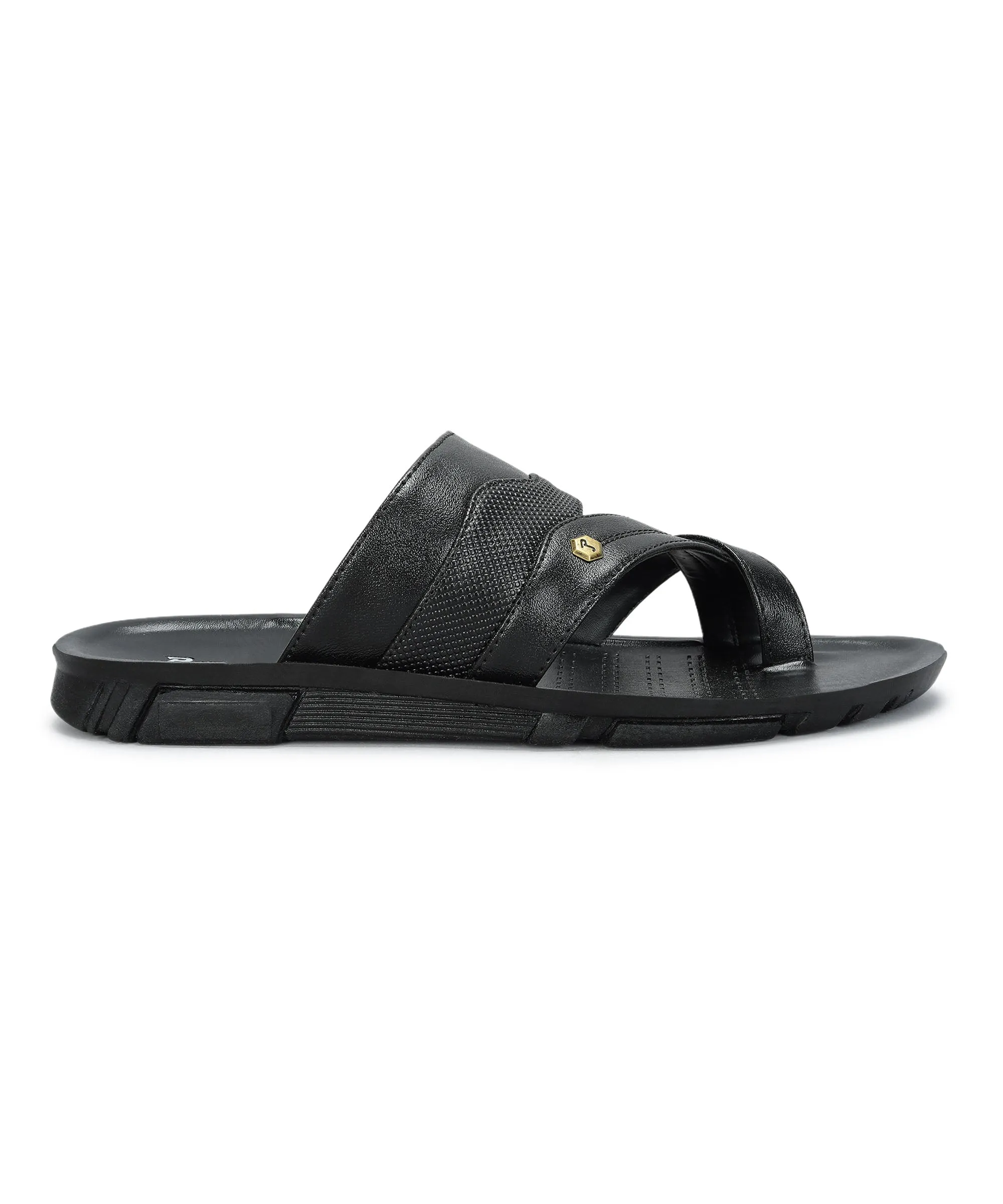 Paragon Men's Slip-on Black Sandals for Men | Comfortable Sole & Durable Casual Style Comfortable And Versatile