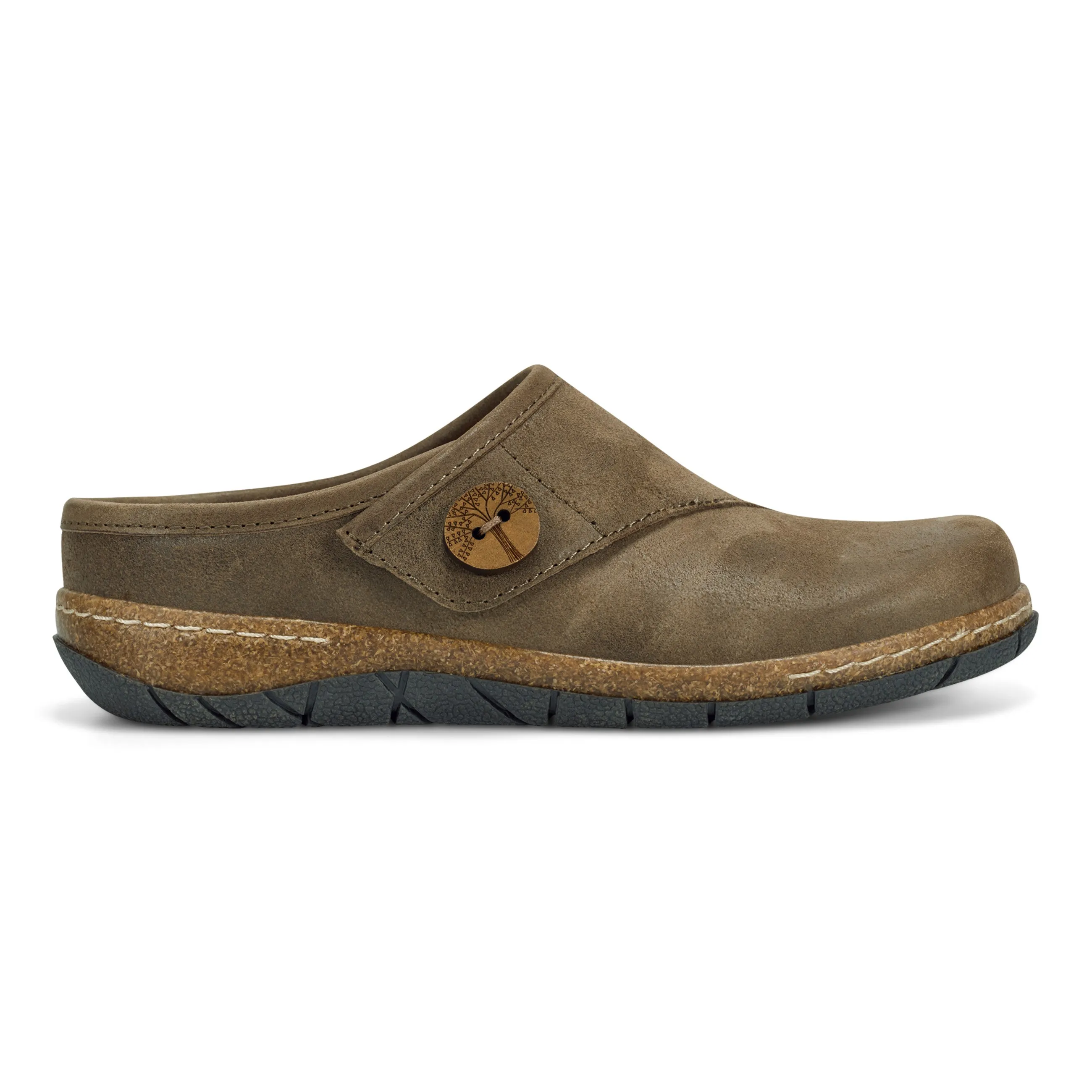Ezra Round Toe Casual Slip-on Flat Clogs Pose Ready