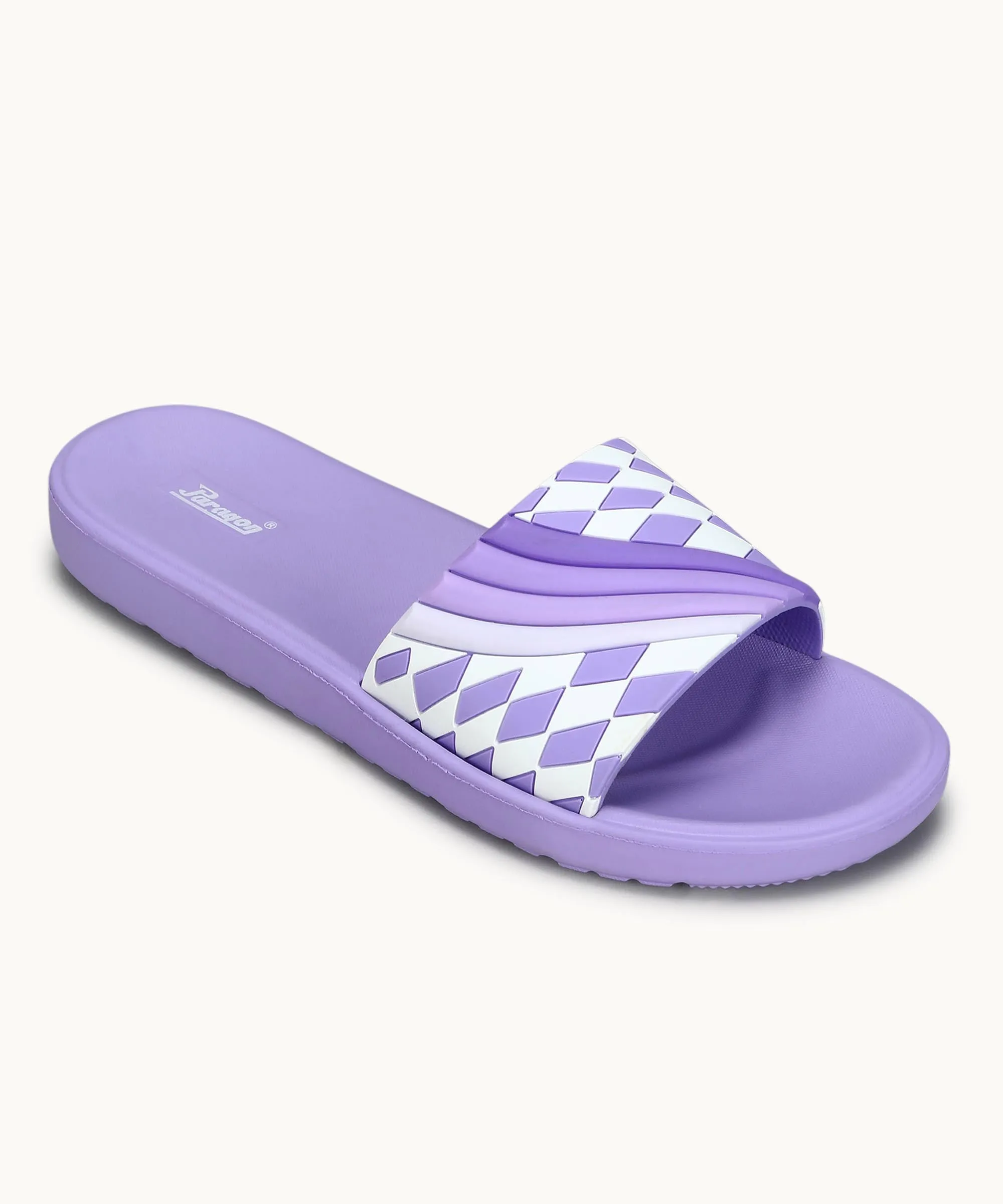 Paragon Women's Purple Sliders with Cushioned Sole for Everyday Use Comfortable Fit System Perfect for Travel