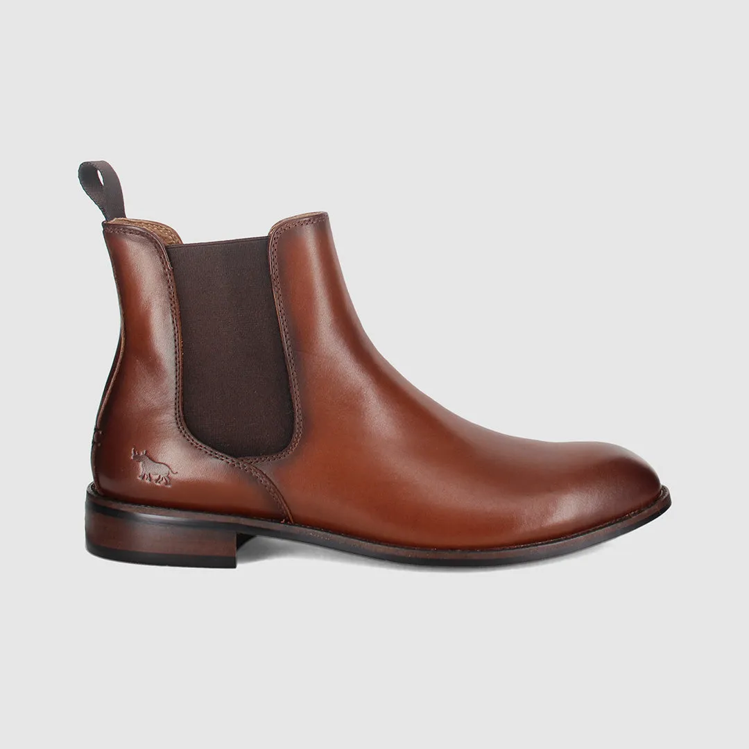 Work Jog City Wear Plymouth Chelsea Boots Cognac
