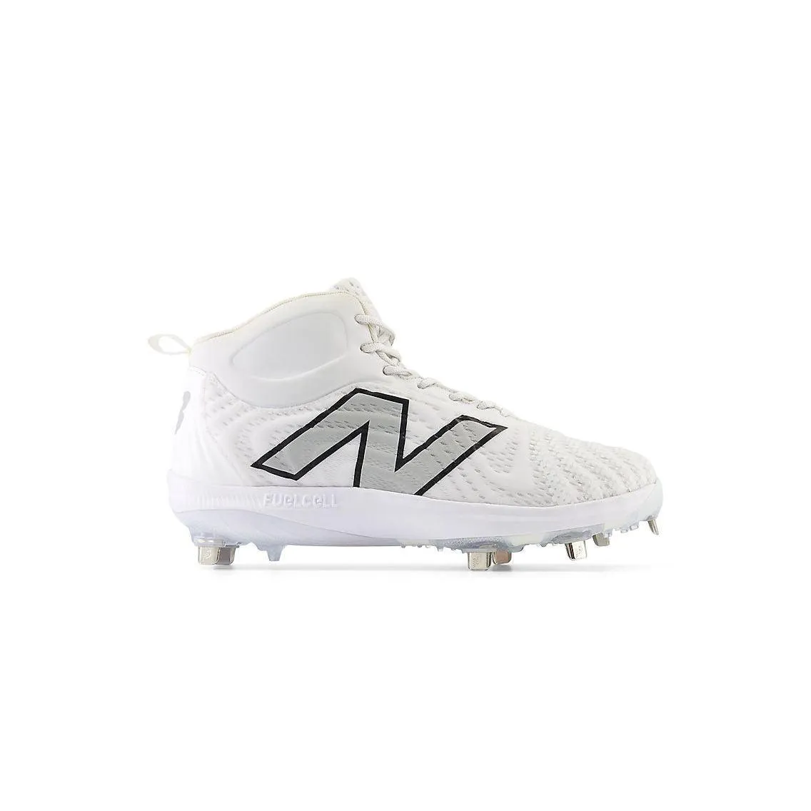 Anti Odor Outdoor Explorers New Balance Men's FuelCell 4040 V7 Mid-Metal Baseball Cleats - White / Rain Cloud - M4040TW7