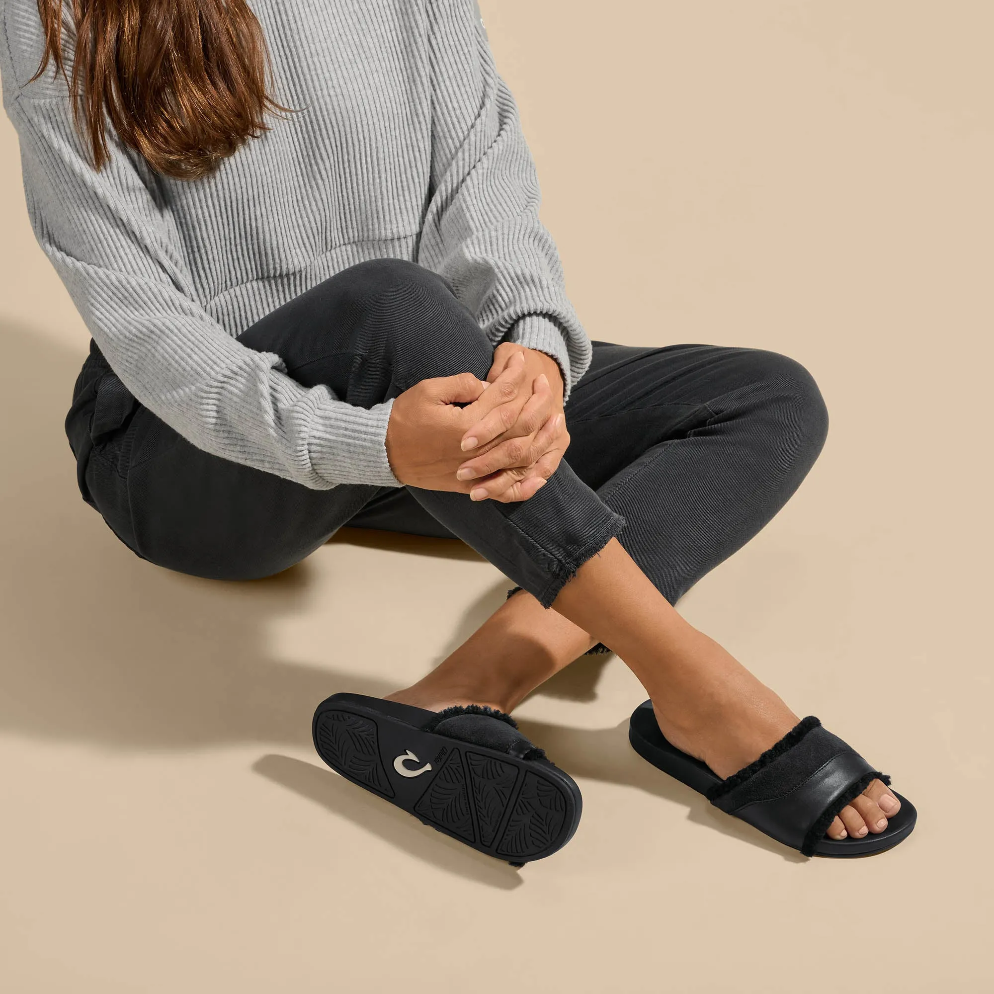 quick dry Leopard Touch Hala Slide - Black