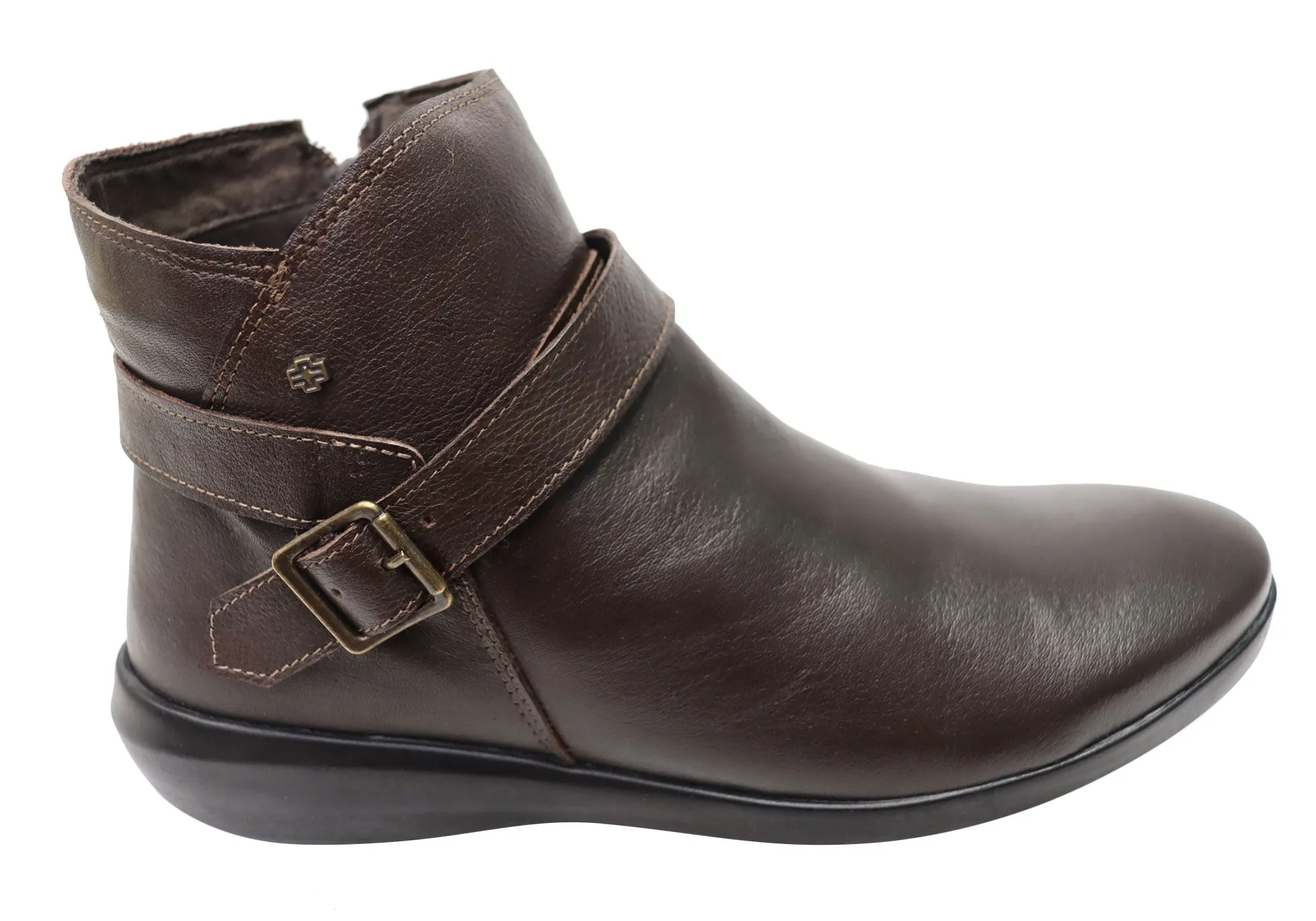 Everyday Protection Perlatto Pindera Womens Comfortable Leather Ankle Boots Made In Brazil