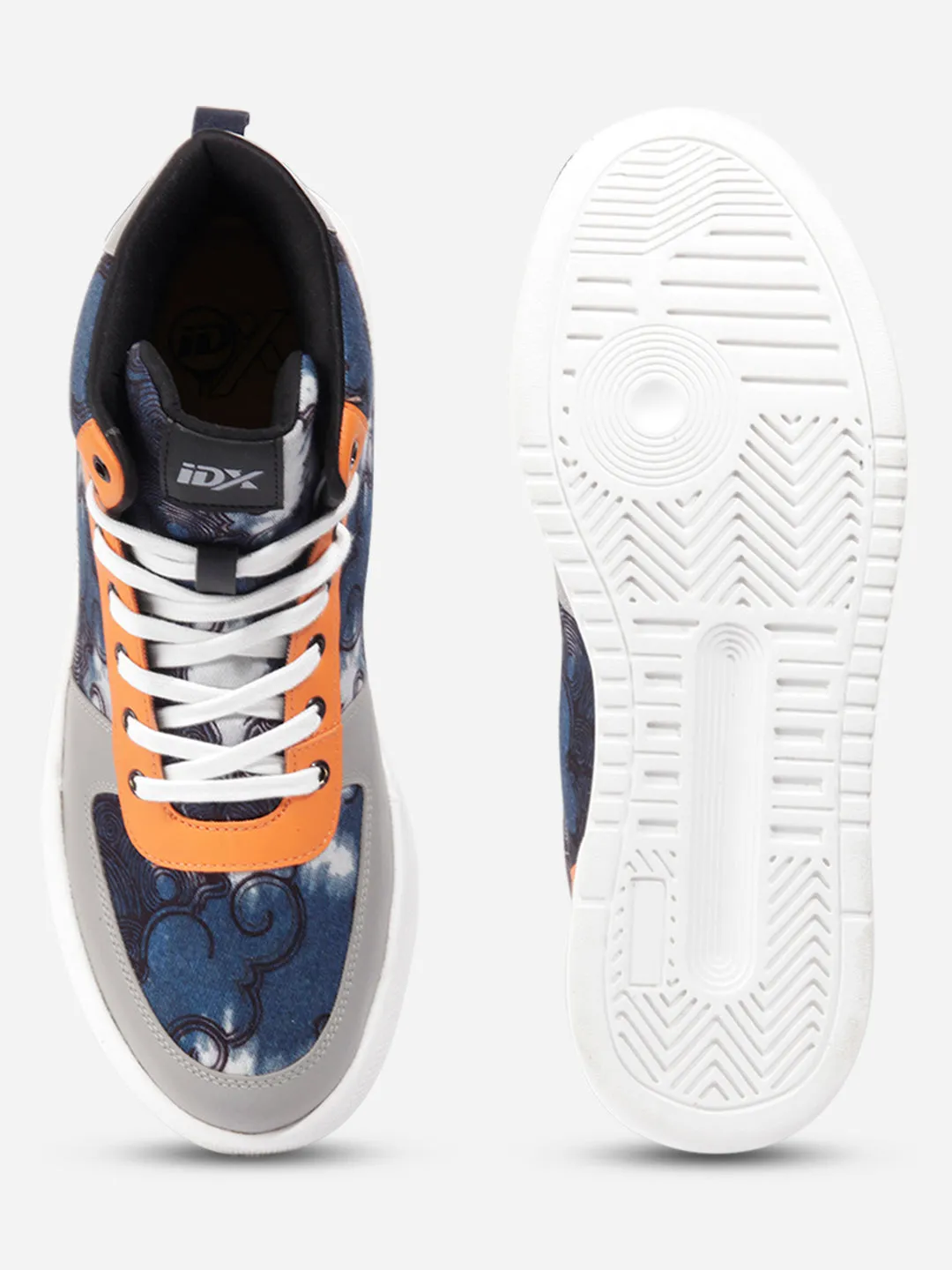 Men's Blue Graphic Print  Sneakers IX6018 Dynamic Cushioning System Anti Static Materials