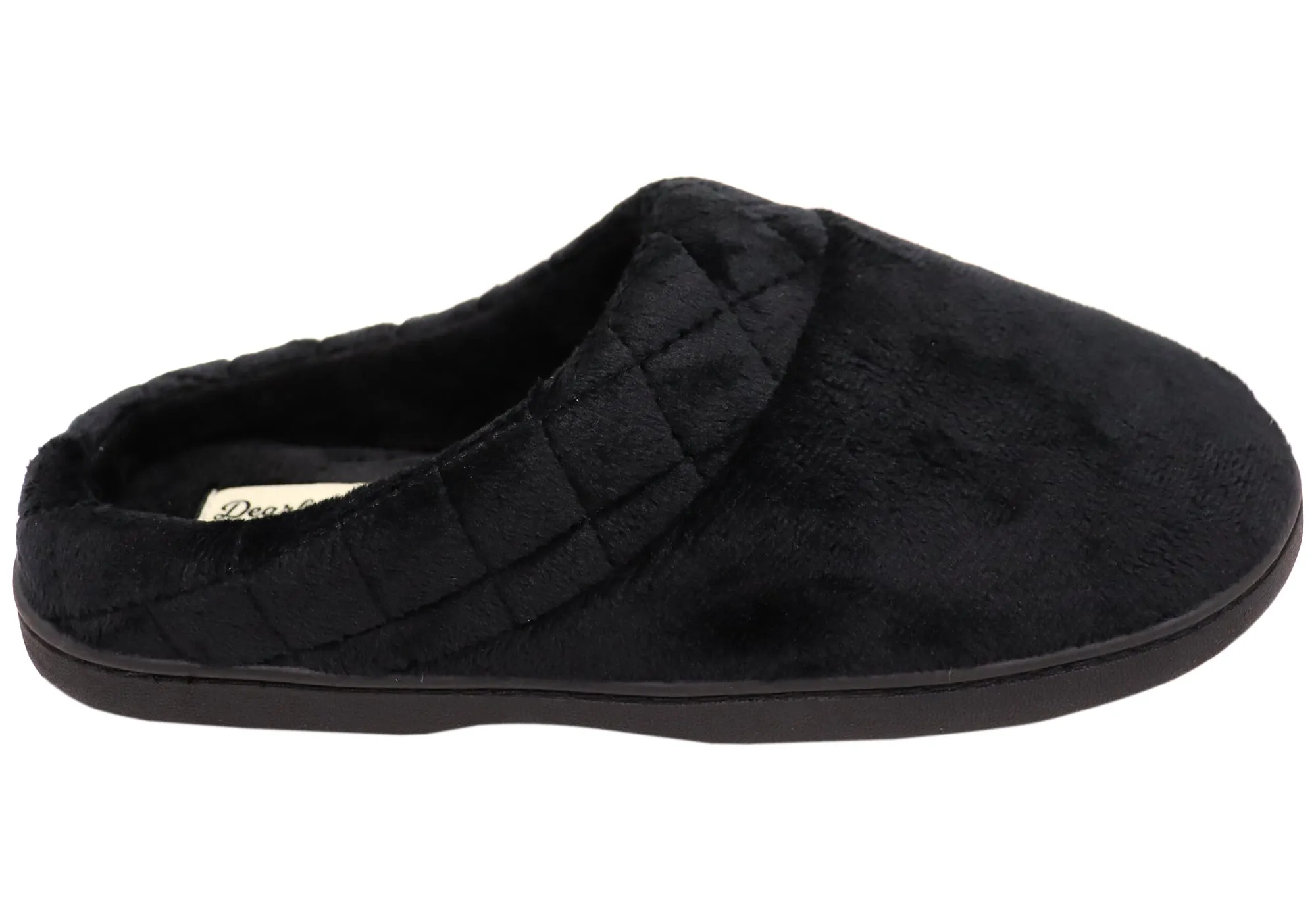 Comfortable Durability Comfort Walk Sandals Dearfoams Womens Darcy Microfiber Velour Clog Wide Width Slippers