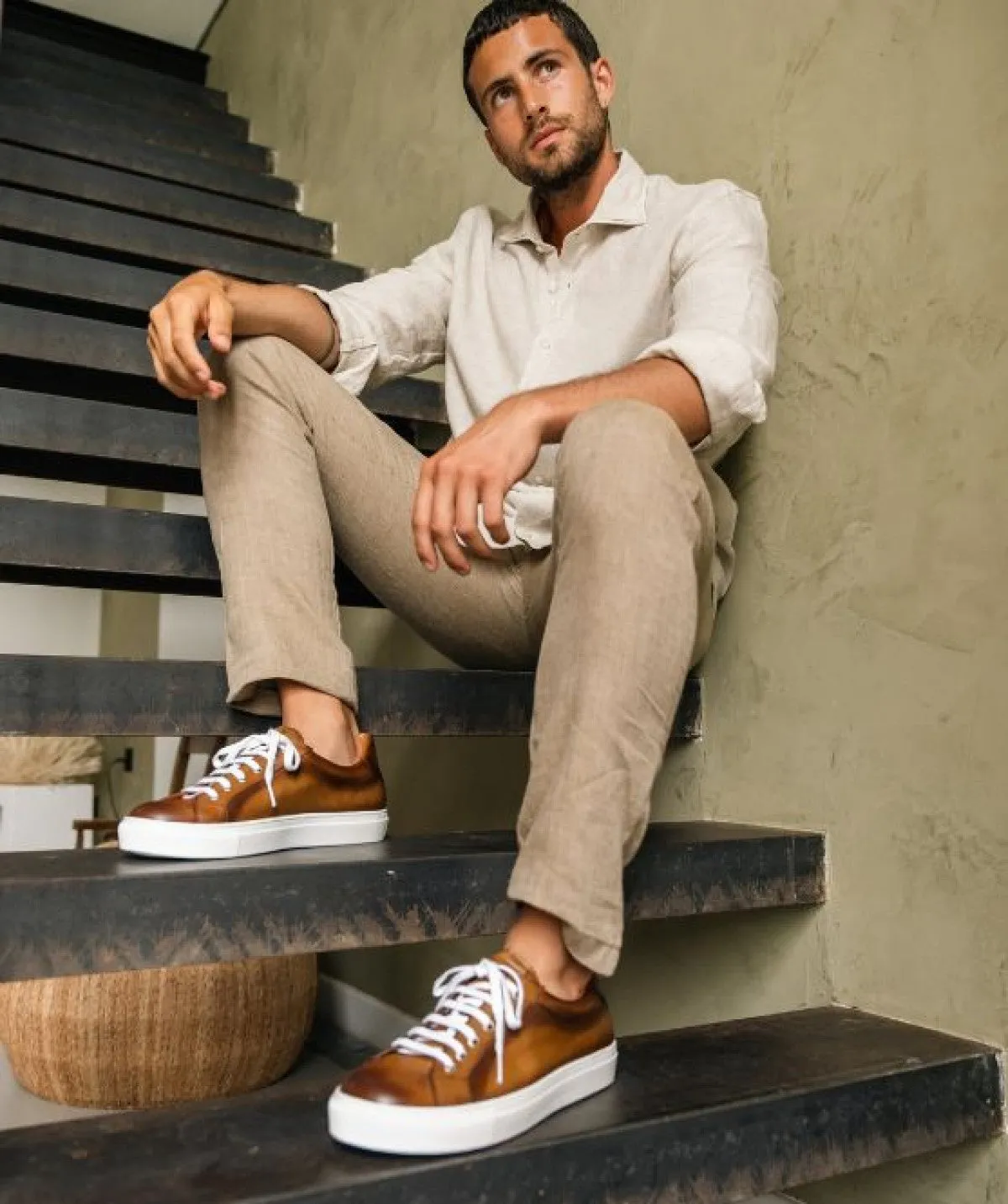 Elasticated Lacing Sneakers JULIAN Marron Patin