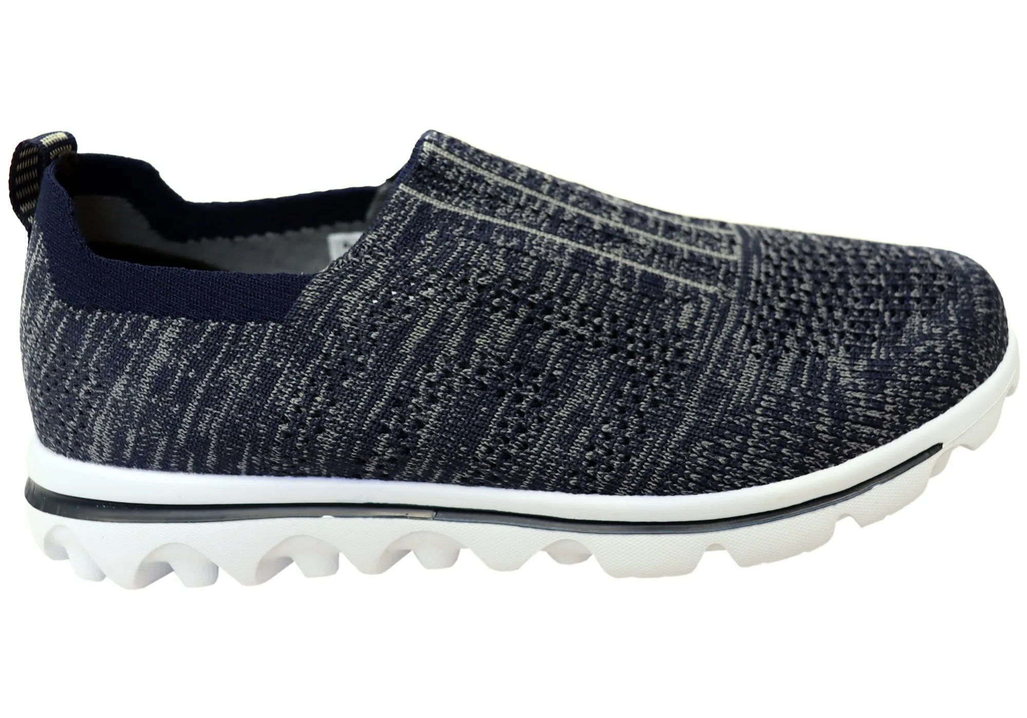 Propet Womens TravelActive Stretch Comfortable Slip On Shoes All-around durability Gusseted Tongue Design