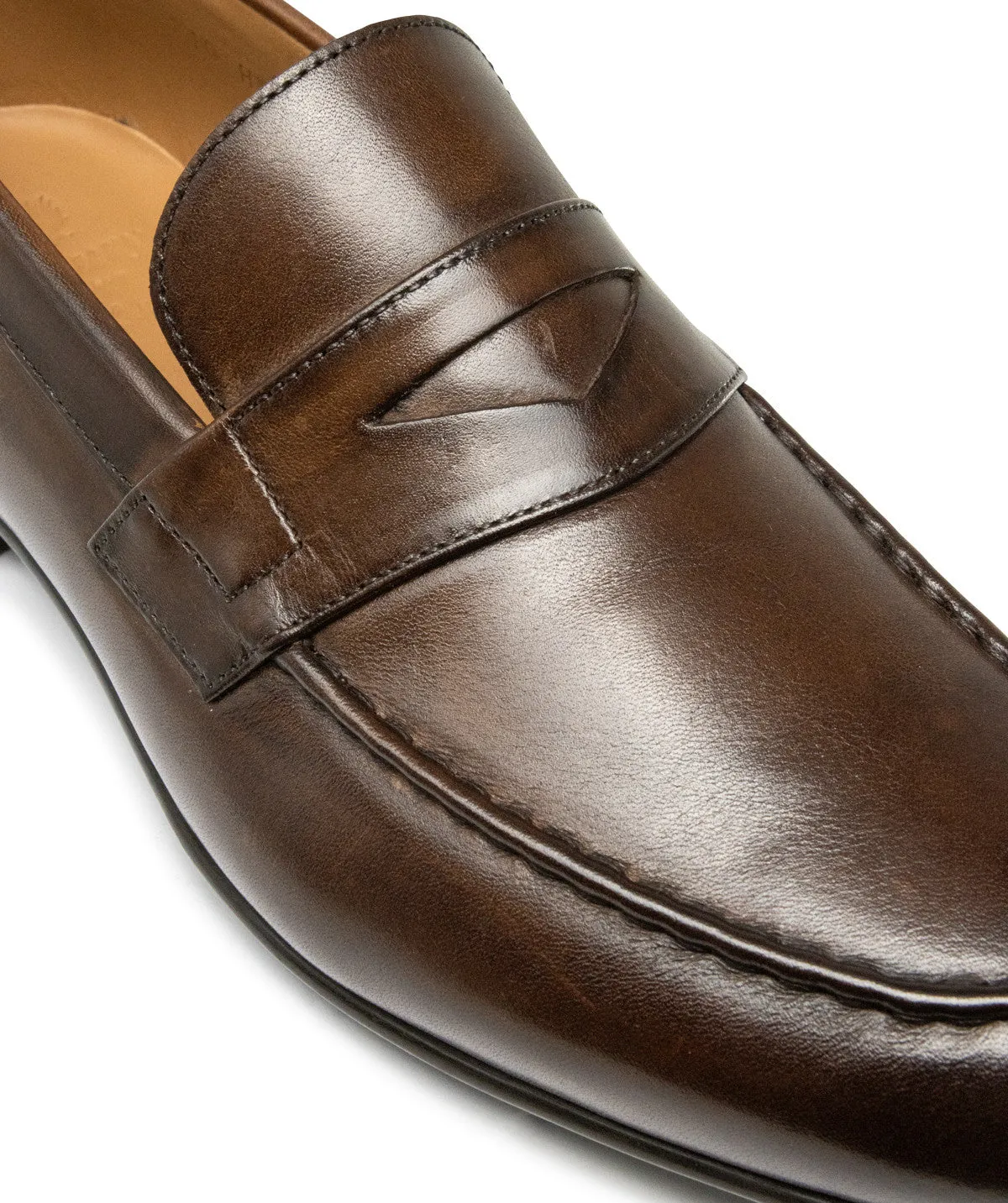 Mocassin CLAYTON Marron Patin Shiny look Cushioned Insole