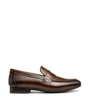 Soundproof Contemporary Look Mocassin CLAYTON Marron Patin
