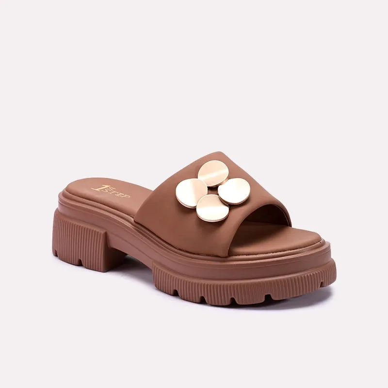 Brown Chunky Casual Slippers 0413198 Tech Glow