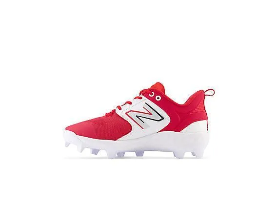 Teen Fun New Balance Men's Fresh Foam 3000 V6 Molded Baseball Cleats - Red with White - PL3000R6