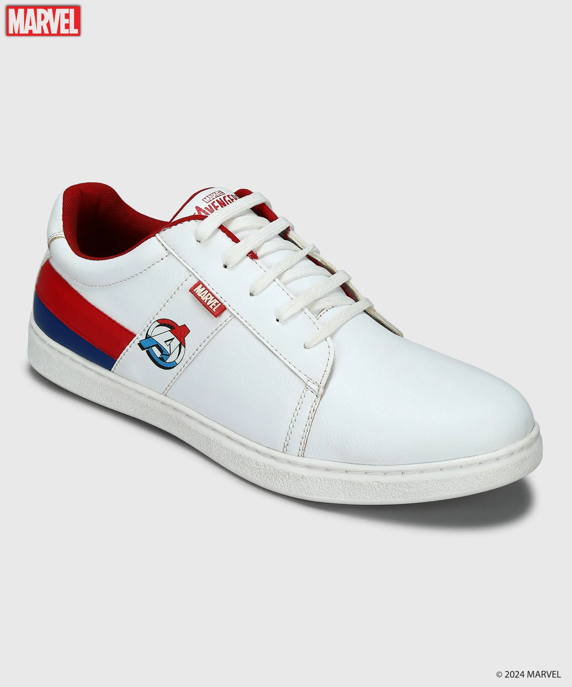 Marvel Men's White Casual Sneakers | Cushioned & Lace up Outdoor Style Light Balance Clear Hike