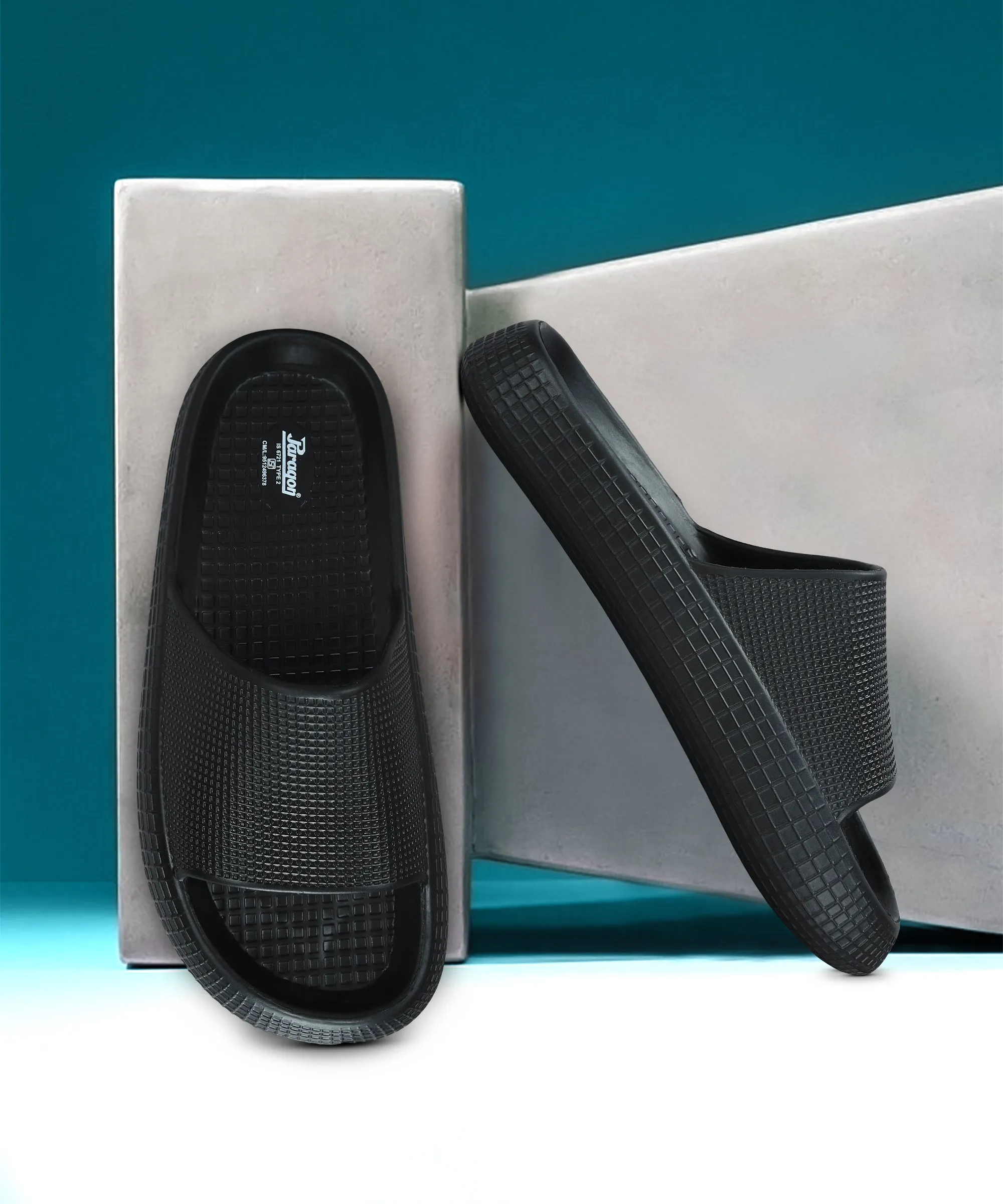 Paragon  K10912G Men Casual Sliders | Stylish Trendy Lightweight Slides | Casual & Comfortable Slippers | For Everyday Use Sporty Look Quick Fit Shoes
