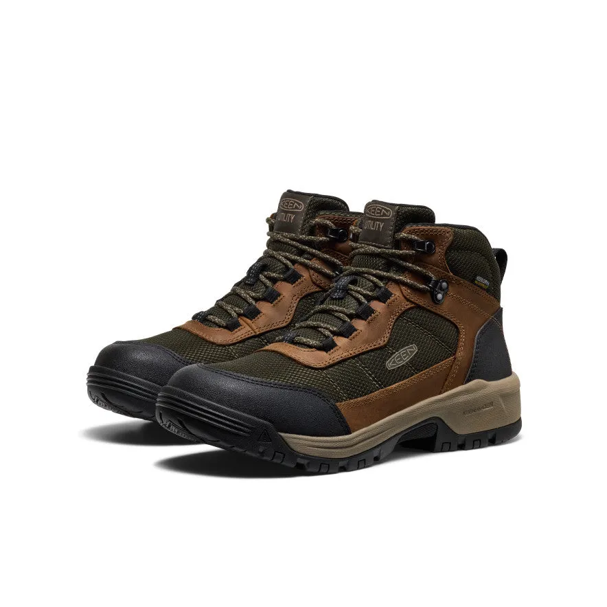 Angel Glow Shiny Tone Men's Skokie Waterproof Work Boot (Soft Toe)  |  Forest Night/Black