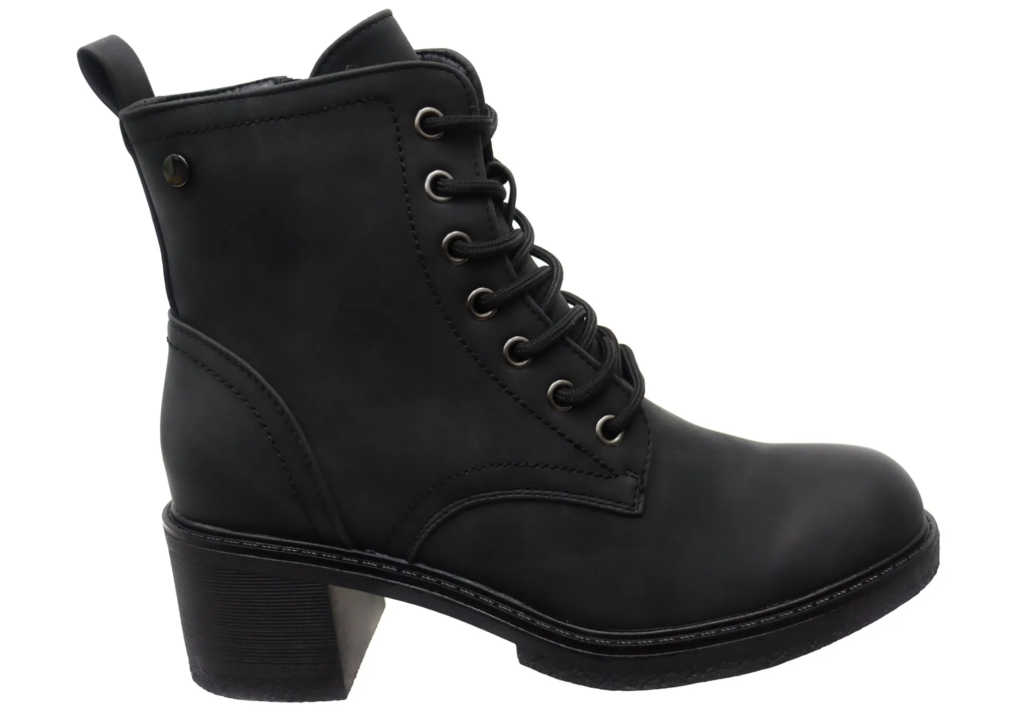 Minimal Design Tough Grip Bellissimo Sibernik Womens Comfortable Lace Up Ankle Boots
