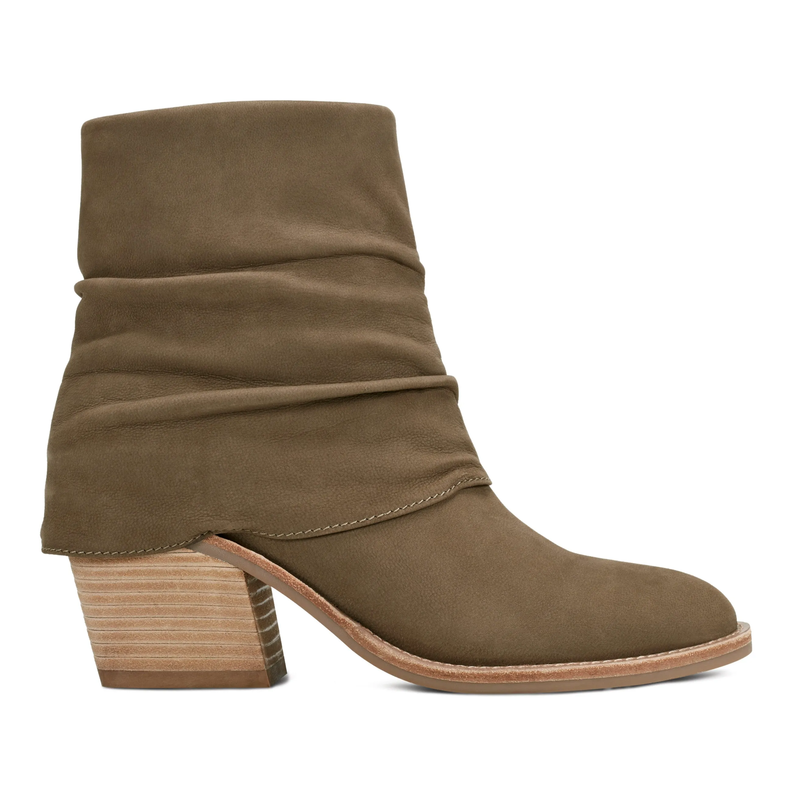 Savvy Block Heel Ruched Casual Booties Action Fast