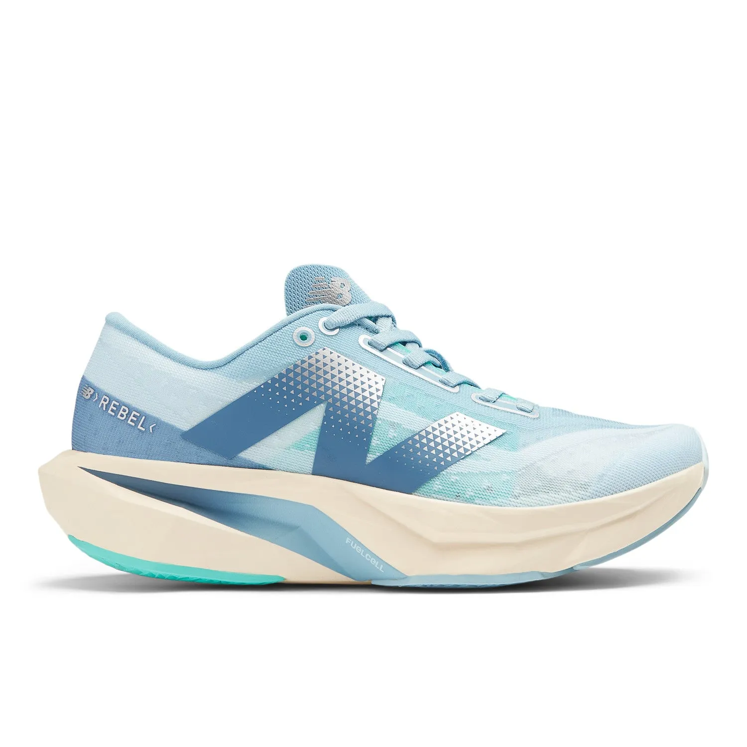 Fire Red Spring Bloom WOMEN'S FUELCELL REBEL V4 - B - CH4 QUARRY BLUE/CHROME BLUE