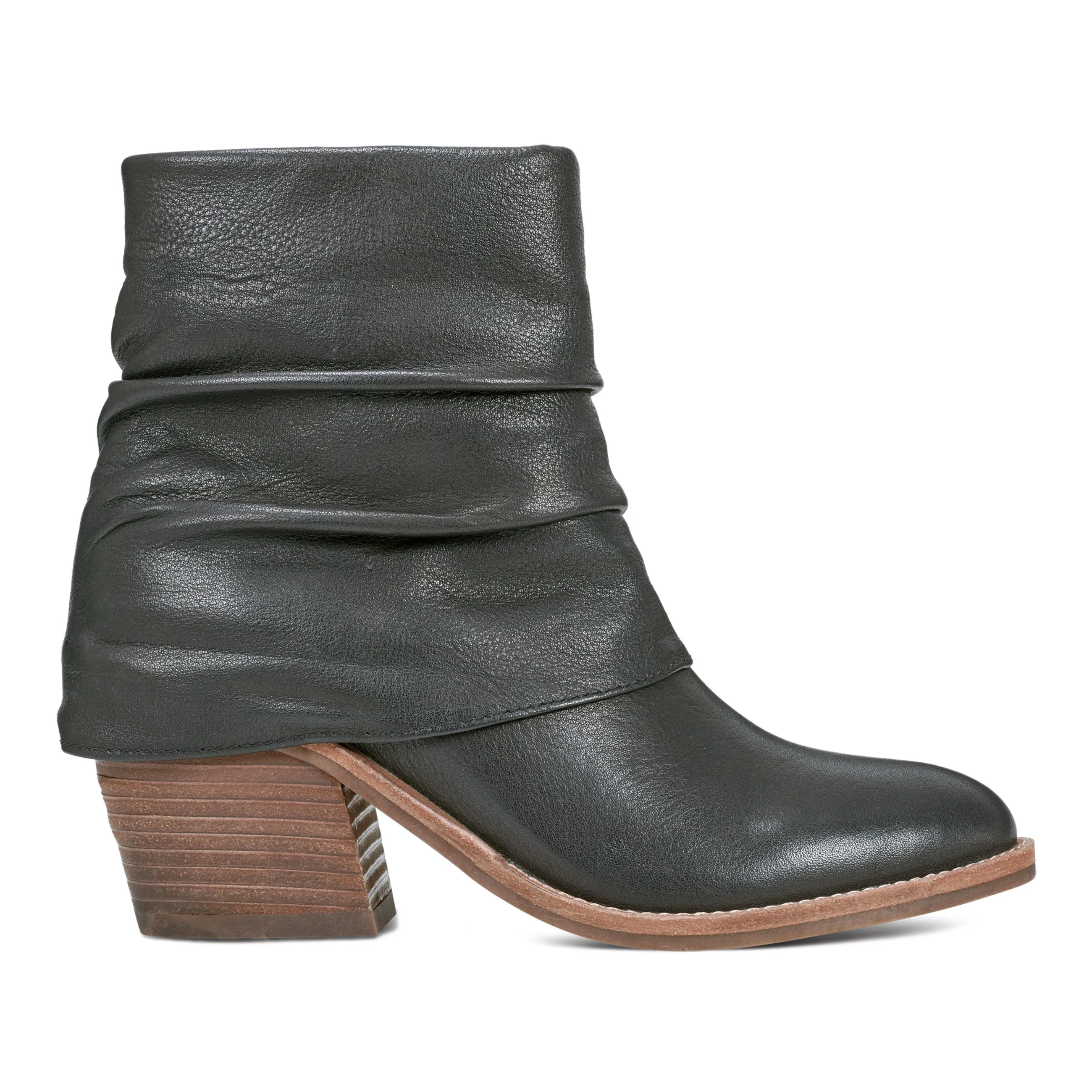 Comfort Upper Savvy Block Heel Ruched Casual Booties