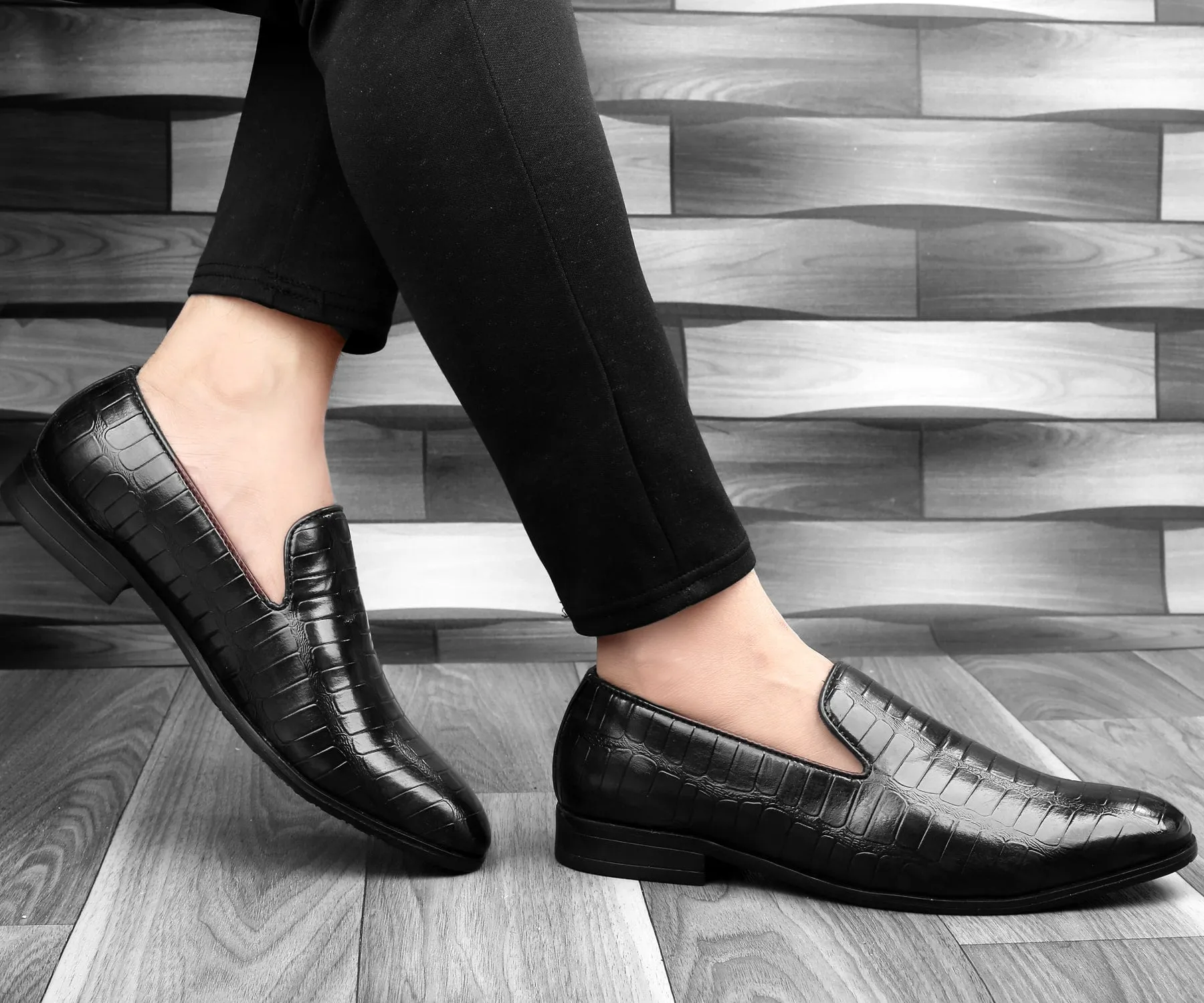Bacca Bucci NAPLES Party Textured Loafers | Wedding Dress Formal Slip-on Shoes Sturdy Build