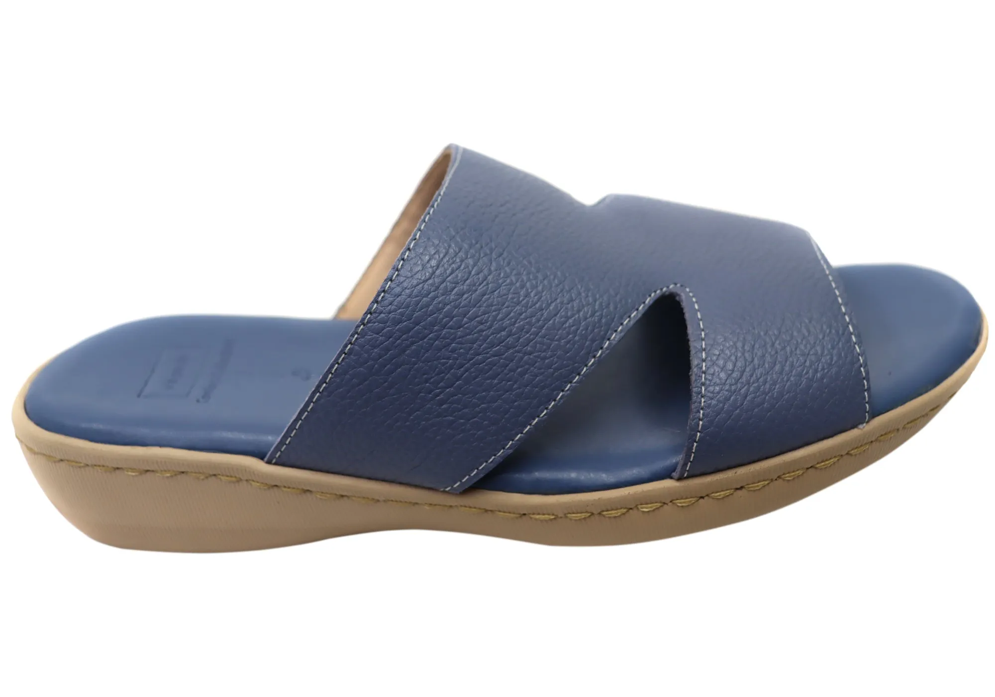 Via Paula Simona Womens Brazilian Comfortable Leather Slides Sandals Soft Support