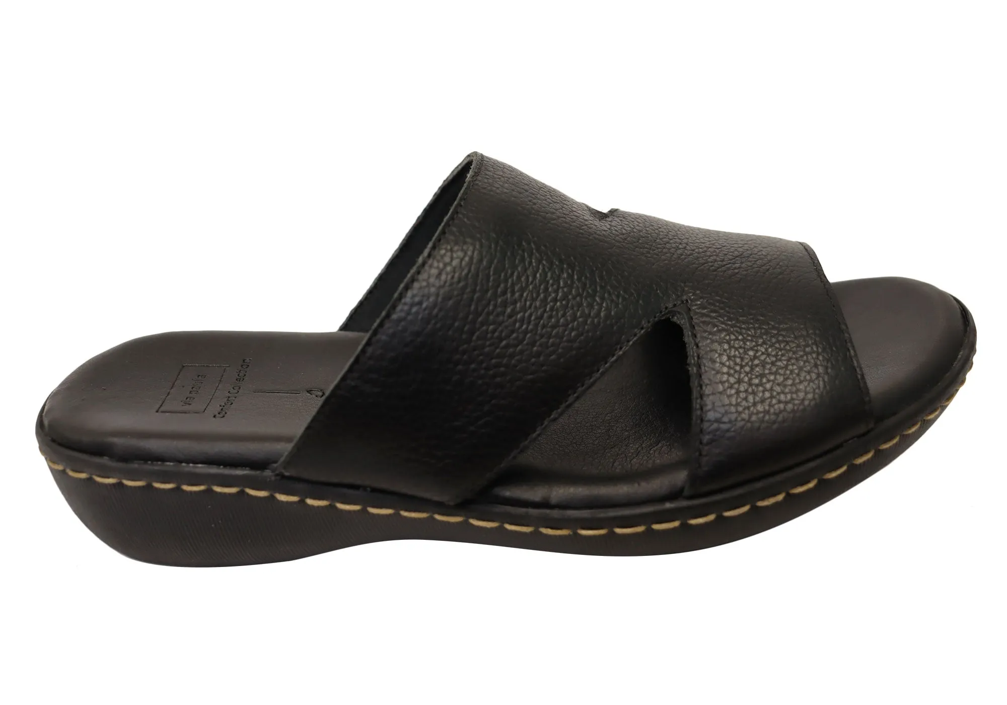 Soft Walk Via Paula Simona Womens Brazilian Comfortable Leather Slides Sandals