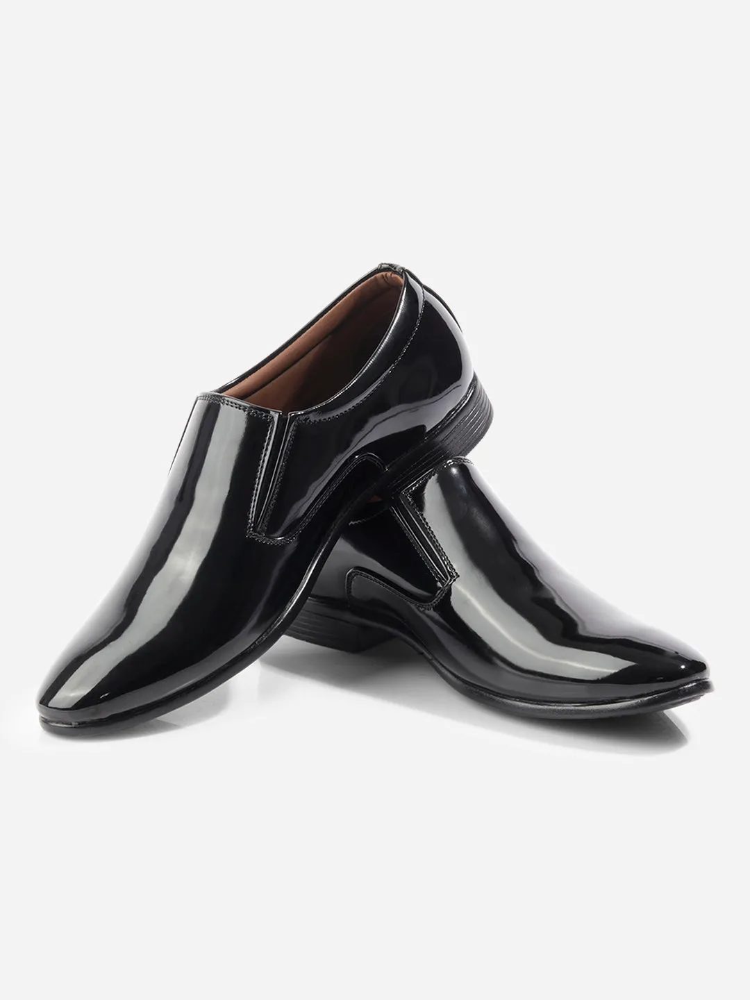 Polish Touch Silent Walk Men's Black Regular Toe Slip On Formal (IX1080)
