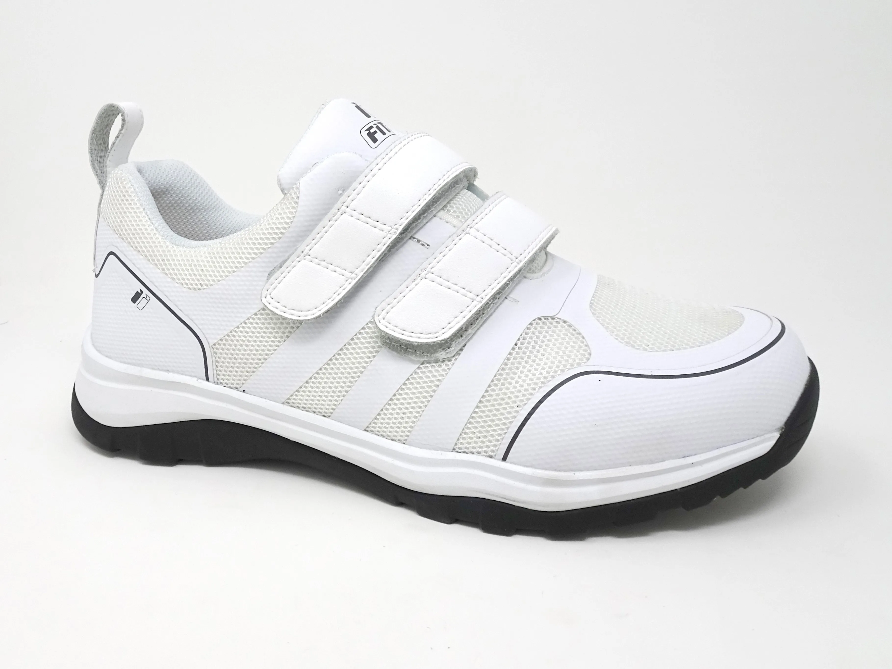 FITec 9731-3V White - Men's Double Straps Walking Shoes with Slip Resistant Soles Casual Elegance
