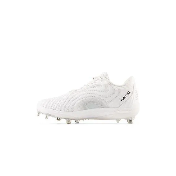 Pair Quick New Balance Men's FuelCell 4040 V7 Metal Baseball Cleats - Optic White / Raincloud - L4040TW7
