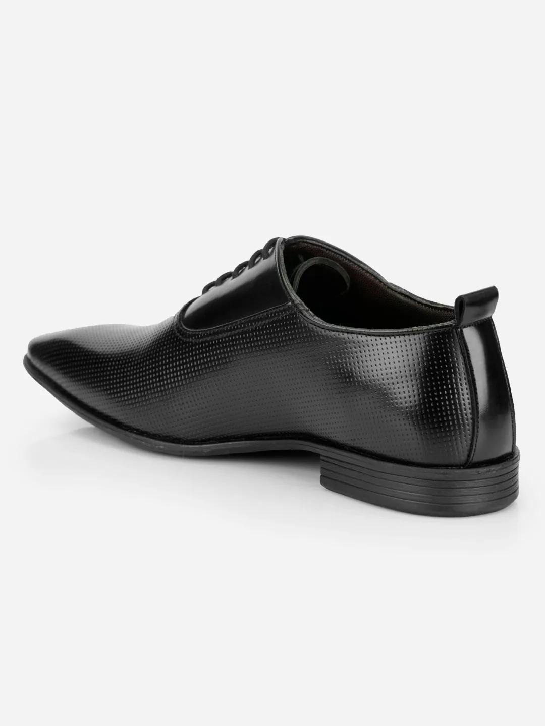 Men's Black Texture Finish Lace Up Formal (IX2031) Fast Step Long Lasting