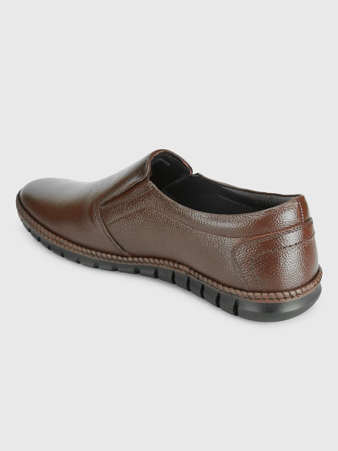 Men's Brown Comfort Fit Semi Formal Slip On (ID2071) Lightweight Design