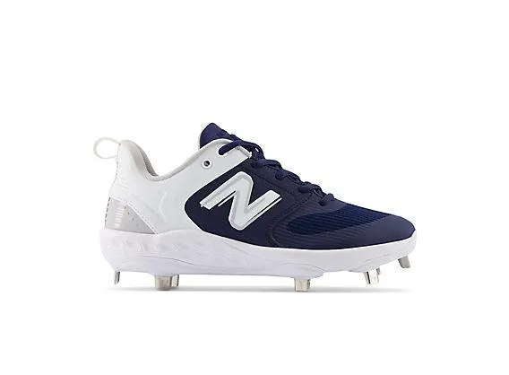Soft Move New Balance Women's VELO v3 Metal Fastpitch Softball Cleats - Navy with White - SMVELON3