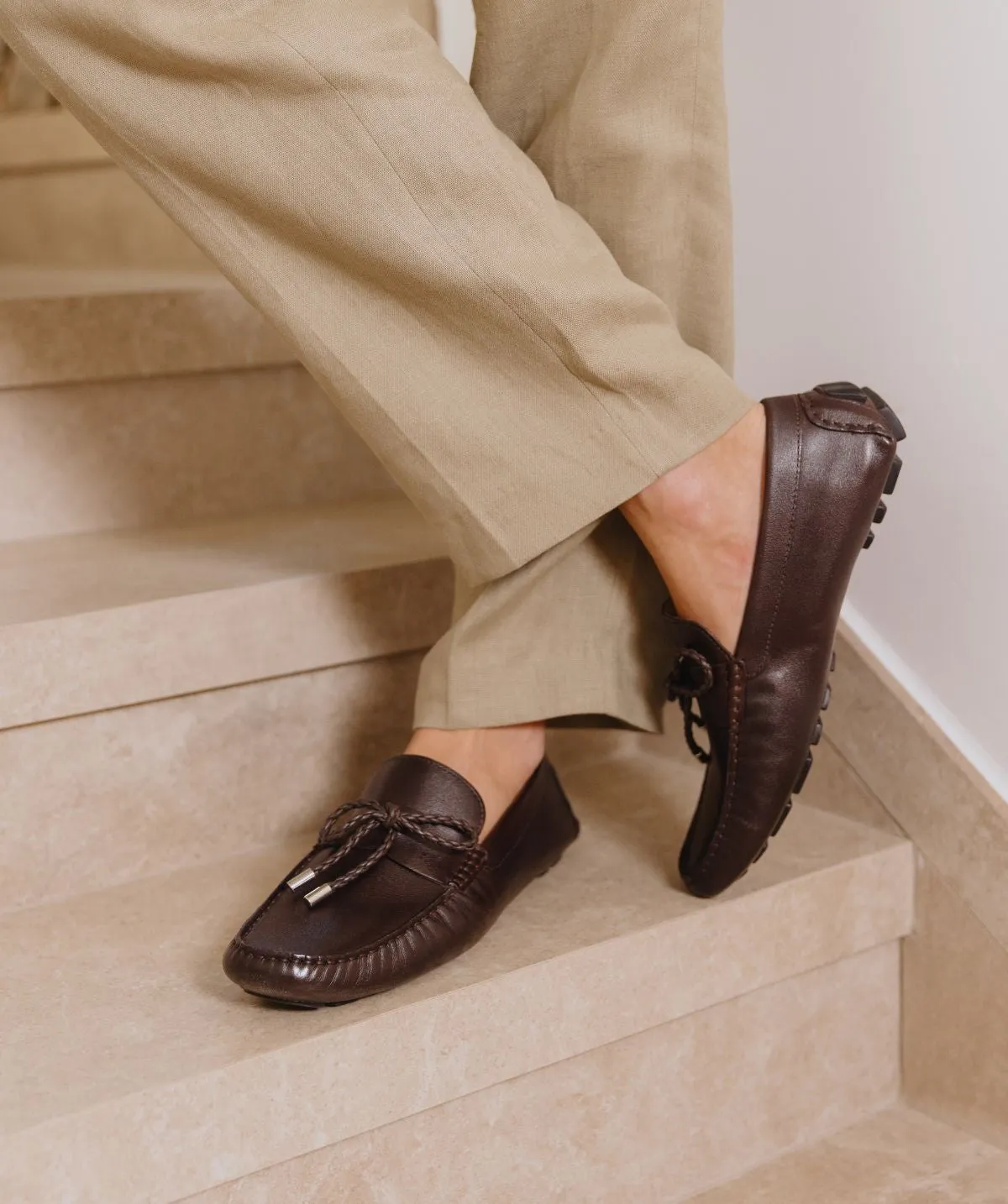 Mocassin MARBELLA Grain Marron Refined Comfort