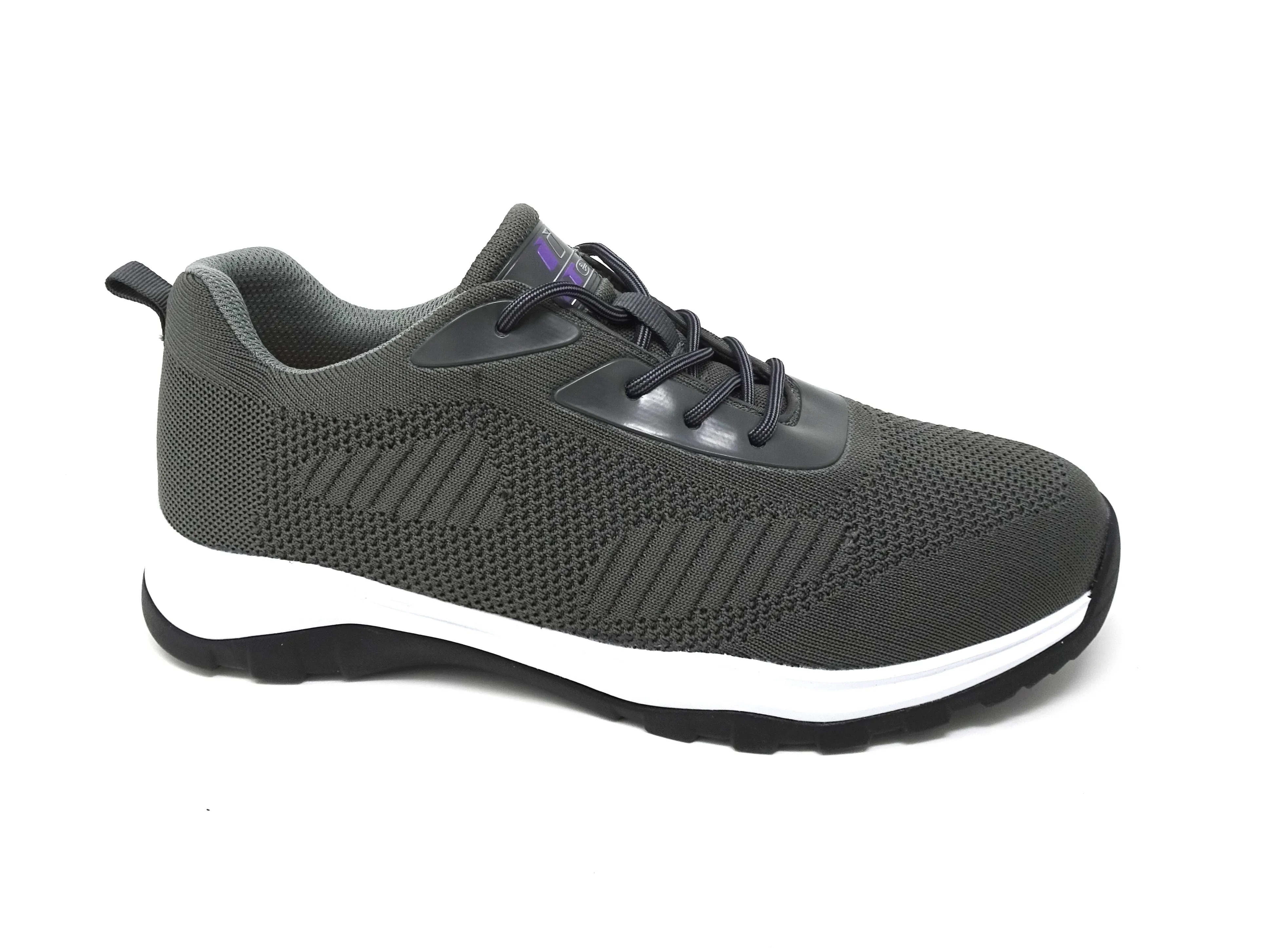 Durable Fabric FITec 9735-5L Gray - Men's Laces Walking Shoes with Slip Resistant Soles