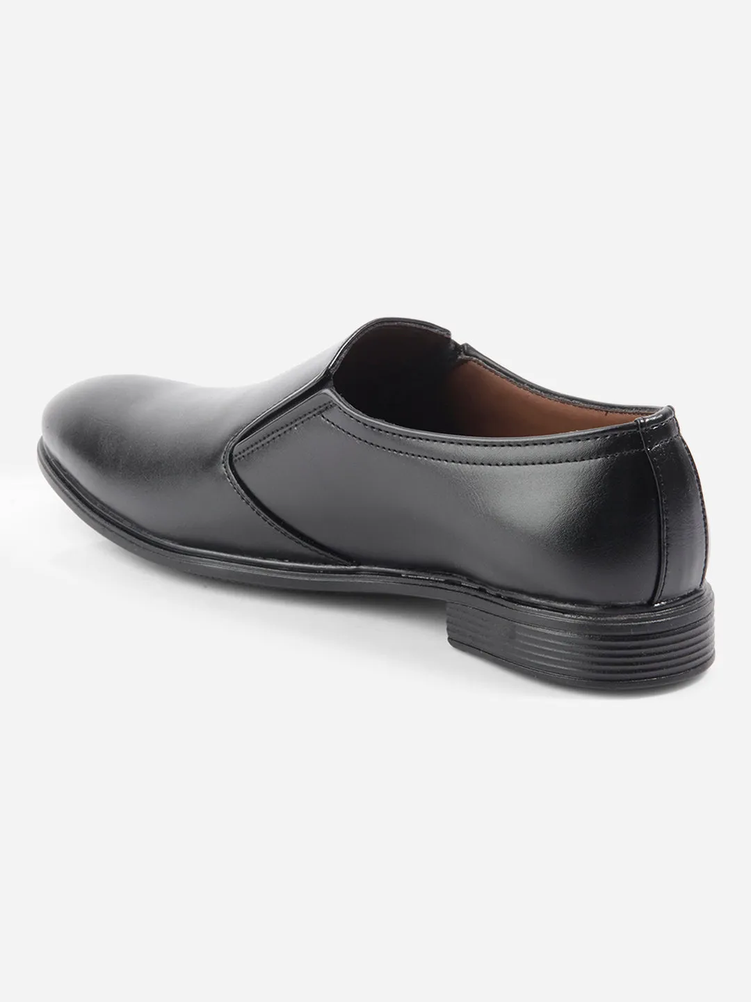 Dark Shade Men's Black Round Toe Slip On Formal (IX1075)