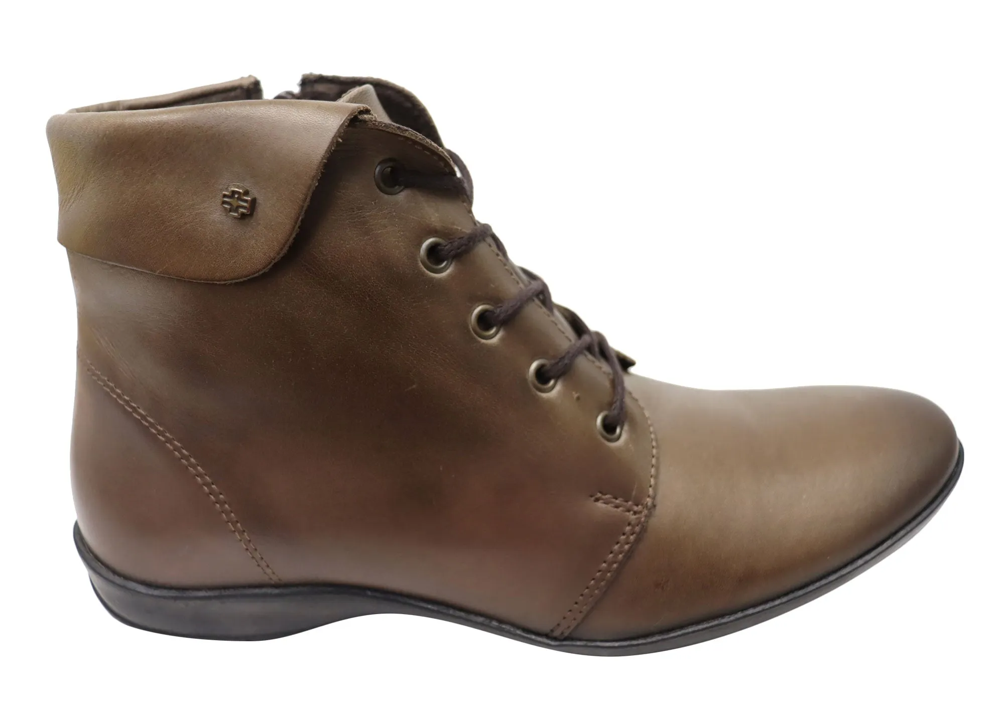 Casual Gathering Perlatto Marie Womens Comfortable Leather Ankle Boots Made In Brazil