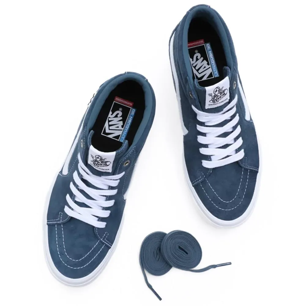 Airy Design Tropic Mode Vans Skate Grosso Mid Pig Suede - Blue/White