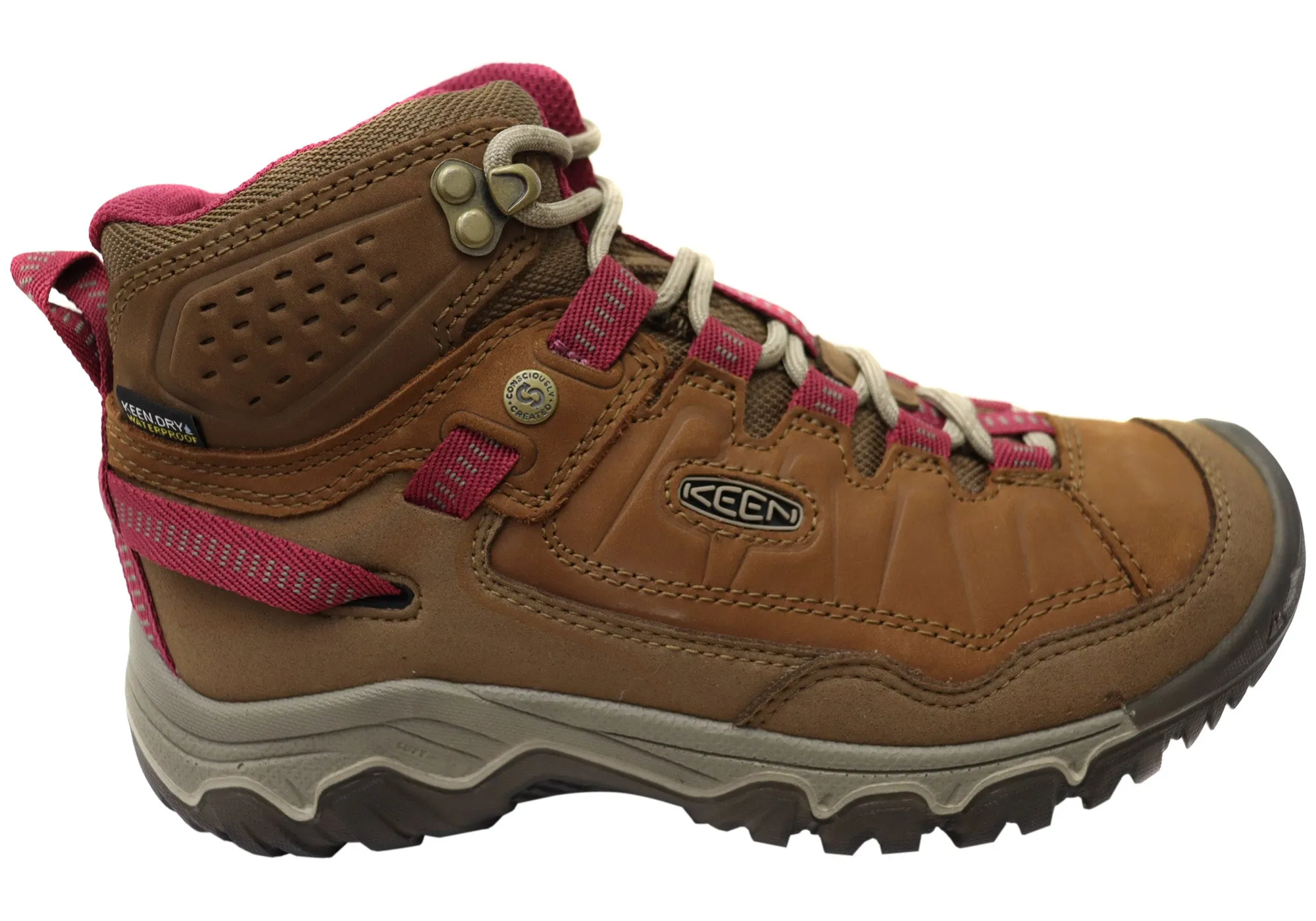 Keen Womens Lace Up Comfortable Targhee IV Mid Waterproof Hiking Boots Flexible Frame Remote Hiking