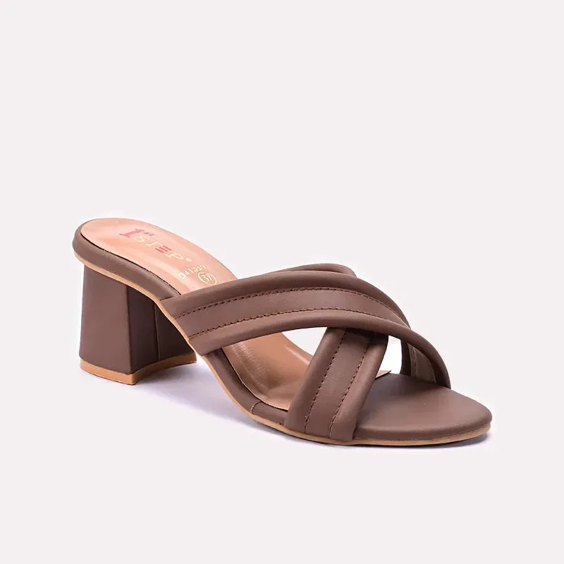 Autumn Cool Brown Casual Heel Slippers 0413390
